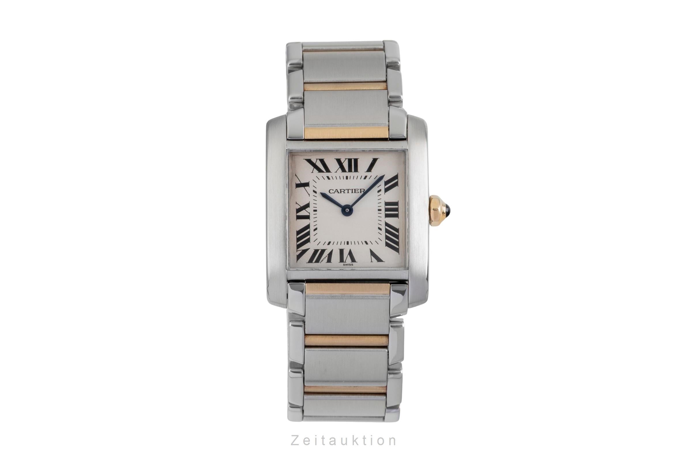 Cartier Tank Francaise steel / gold quartz women's watch W51006Q4  [2602588]