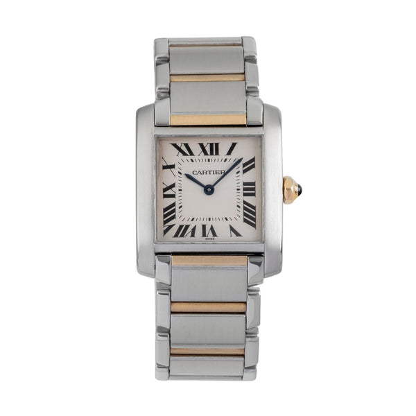 Cartier Tank Francaise steel / gold quartz women's watch W51006Q4  [2602588]