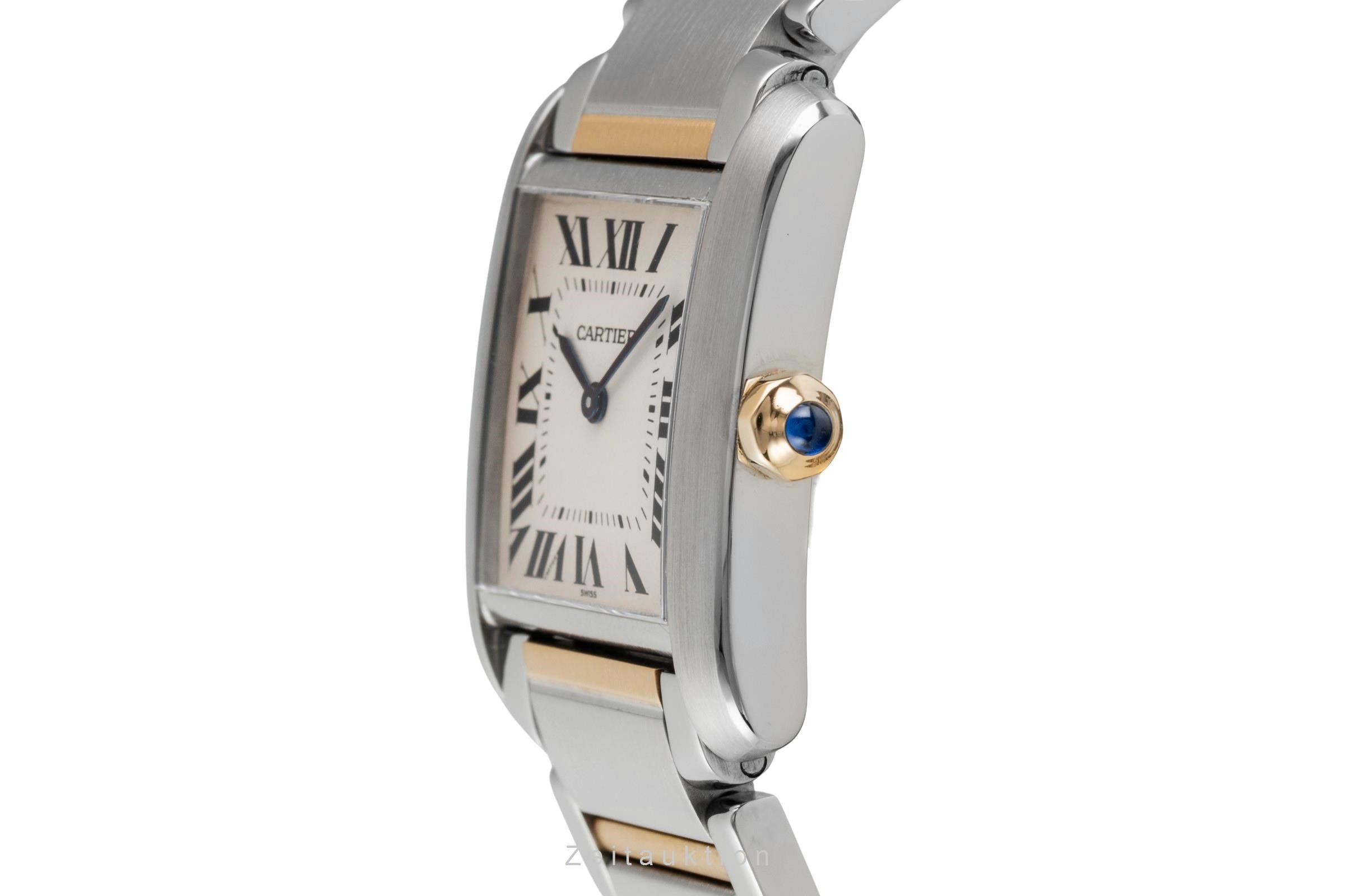 Cartier Tank Francaise steel / gold quartz women's watch W51006Q4  [2602588]