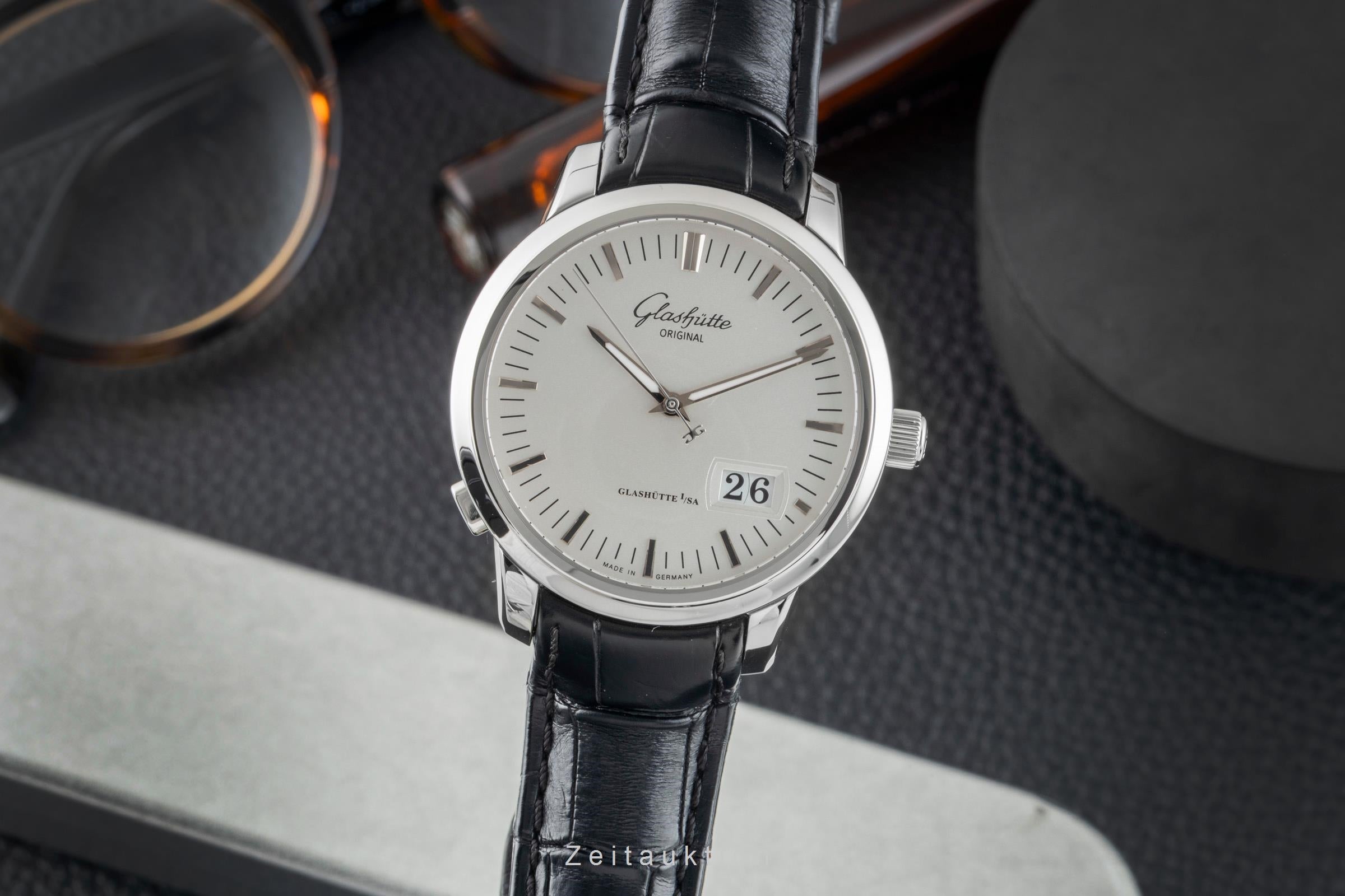 Glashütte Senator acero automático reloj para caballeros 100-03-13-02-04  [2602625]