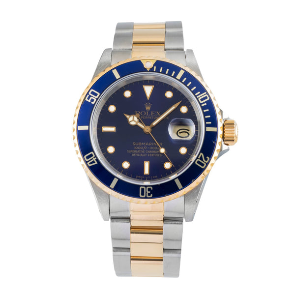 Rolex Submariner Stahl / Gold Herrenuhr Blue Dial Ref. 16613 Box R-Serie [2602628]
