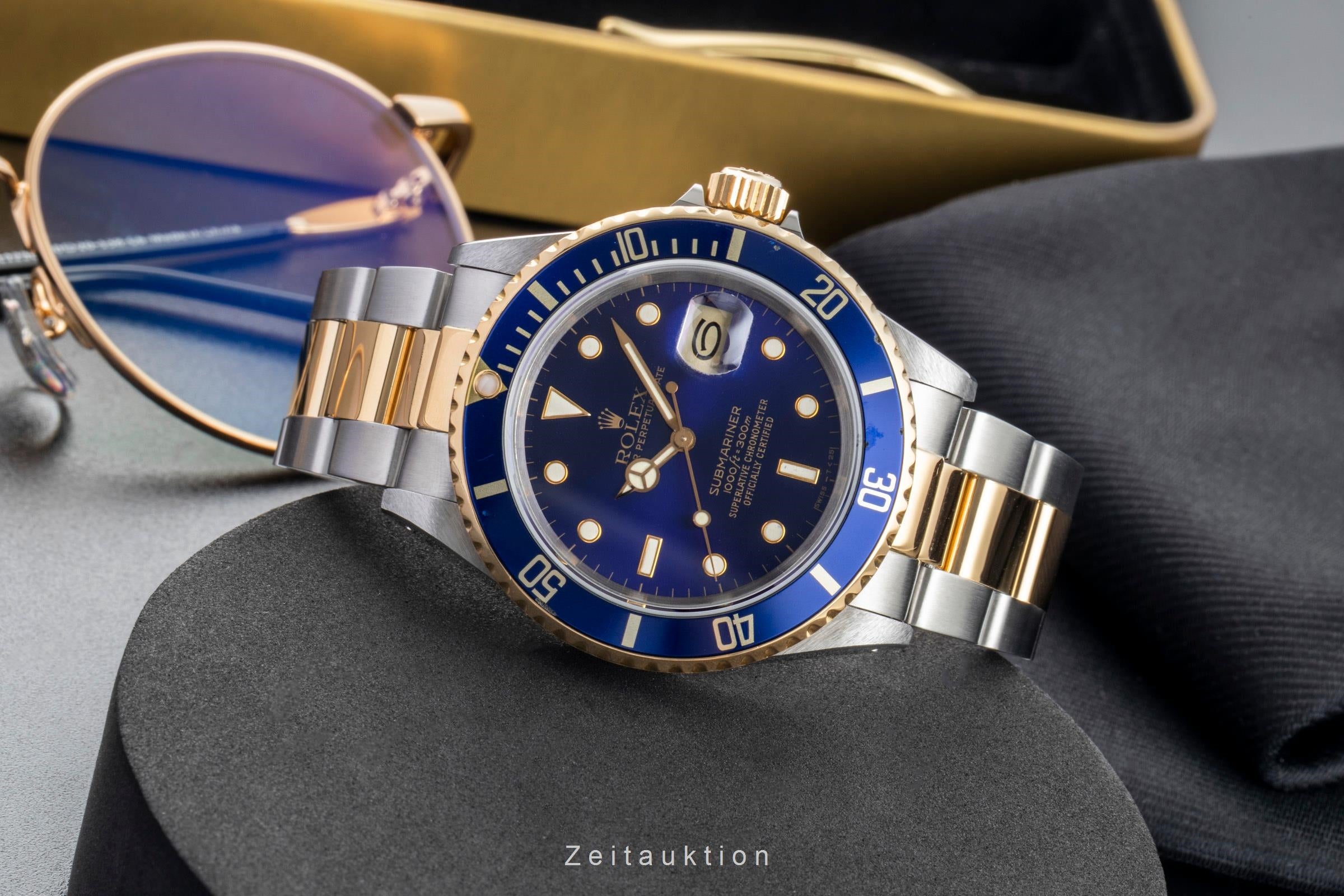 Rolex Submariner Stahl / Gold Herrenuhr Blue Dial Ref. 16613 Box R-Serie [2602628]