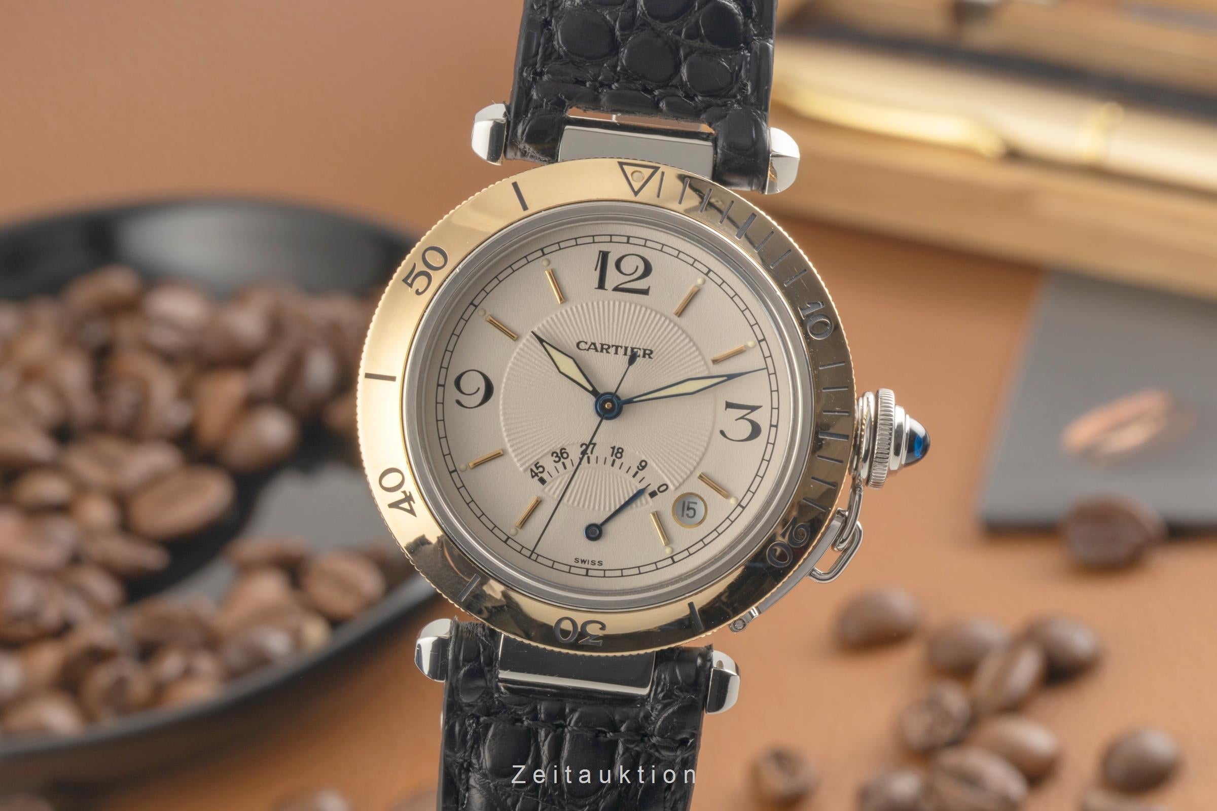 Cartier Pasha acero / oro automático reloj para caballeros W31012H3, 1033  [2602640]