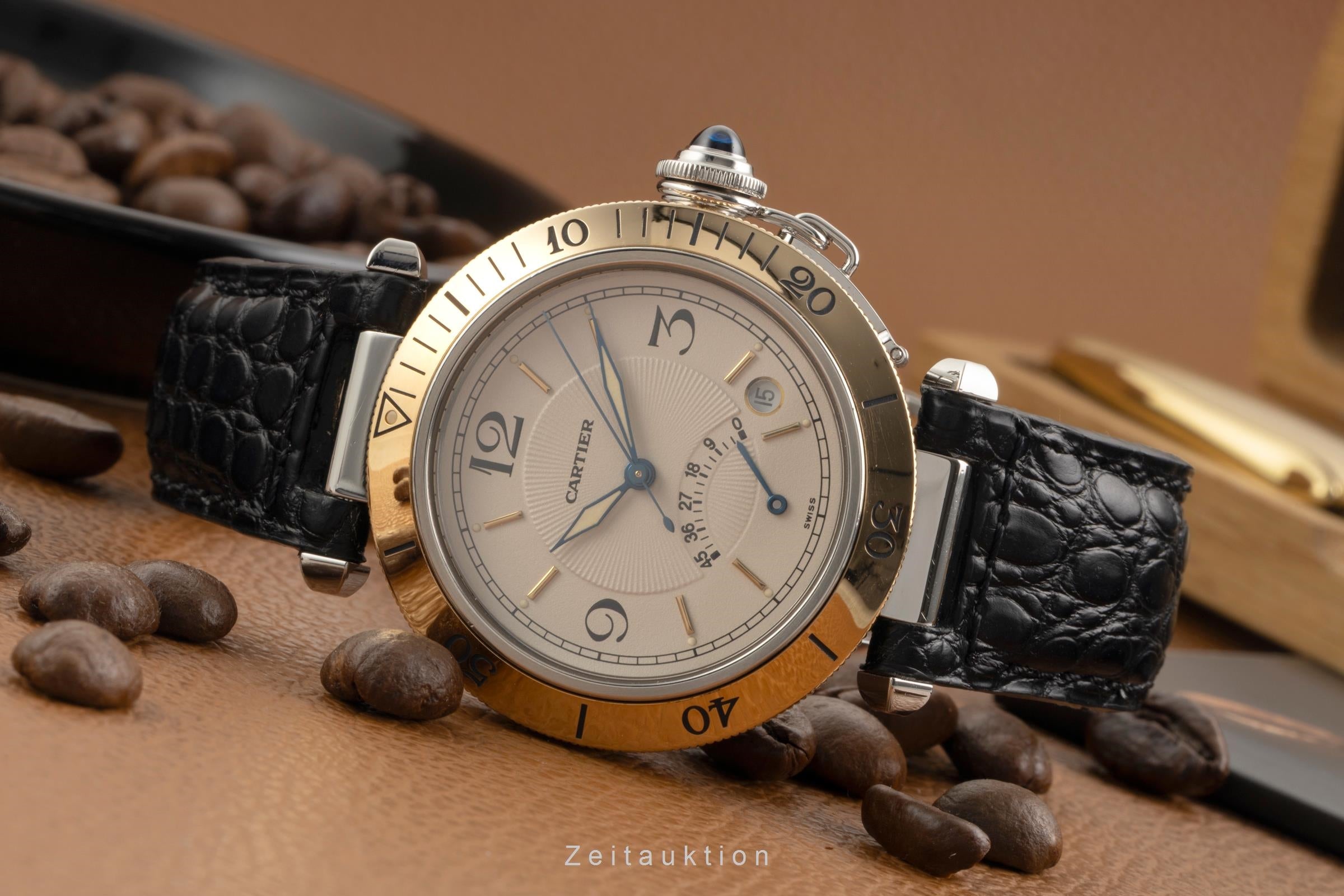Cartier Pasha acero / oro automático reloj para caballeros W31012H3, 1033  [2602640]
