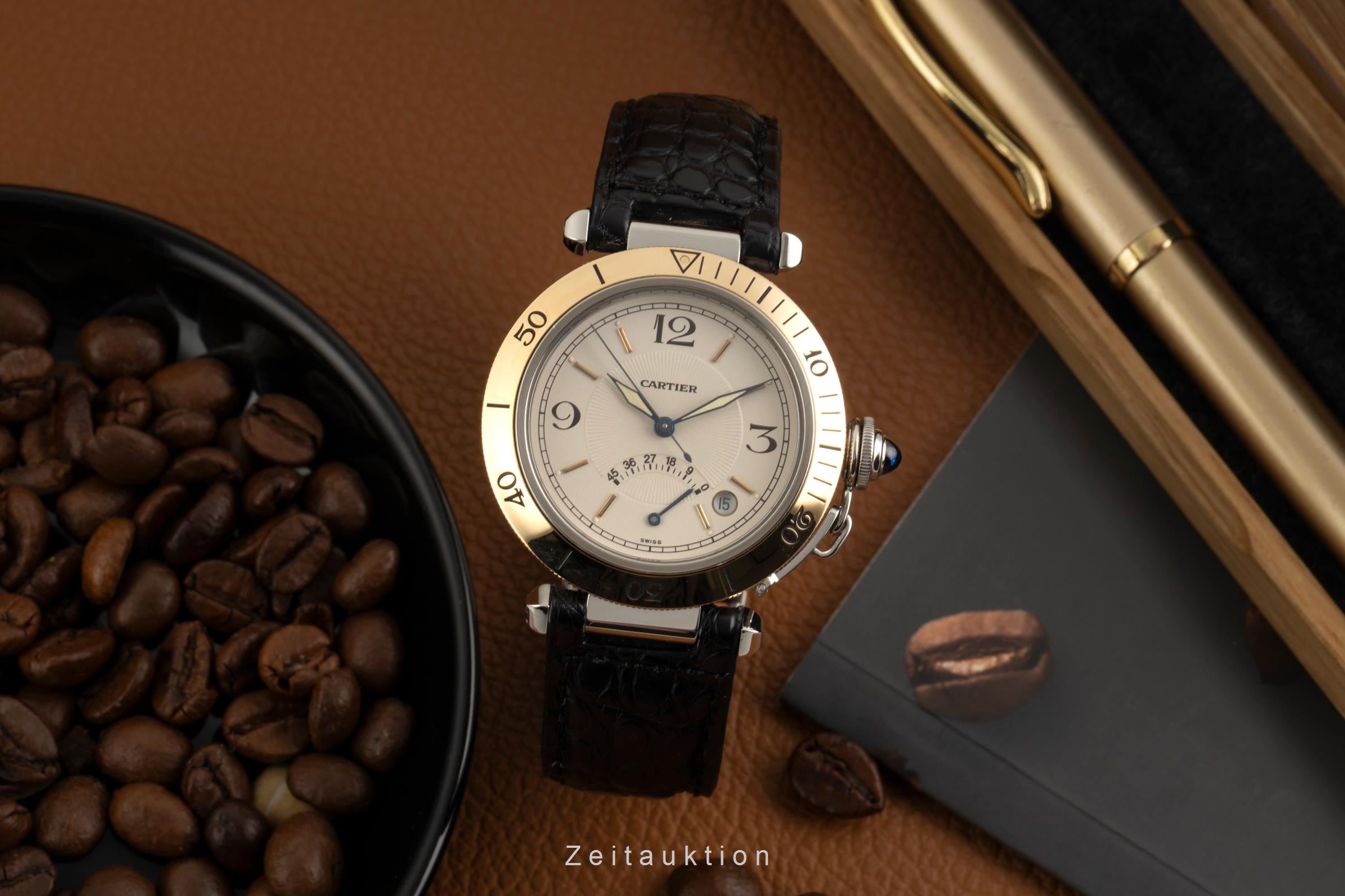 Cartier Pasha acero / oro automático reloj para caballeros W31012H3, 1033  [2602640]