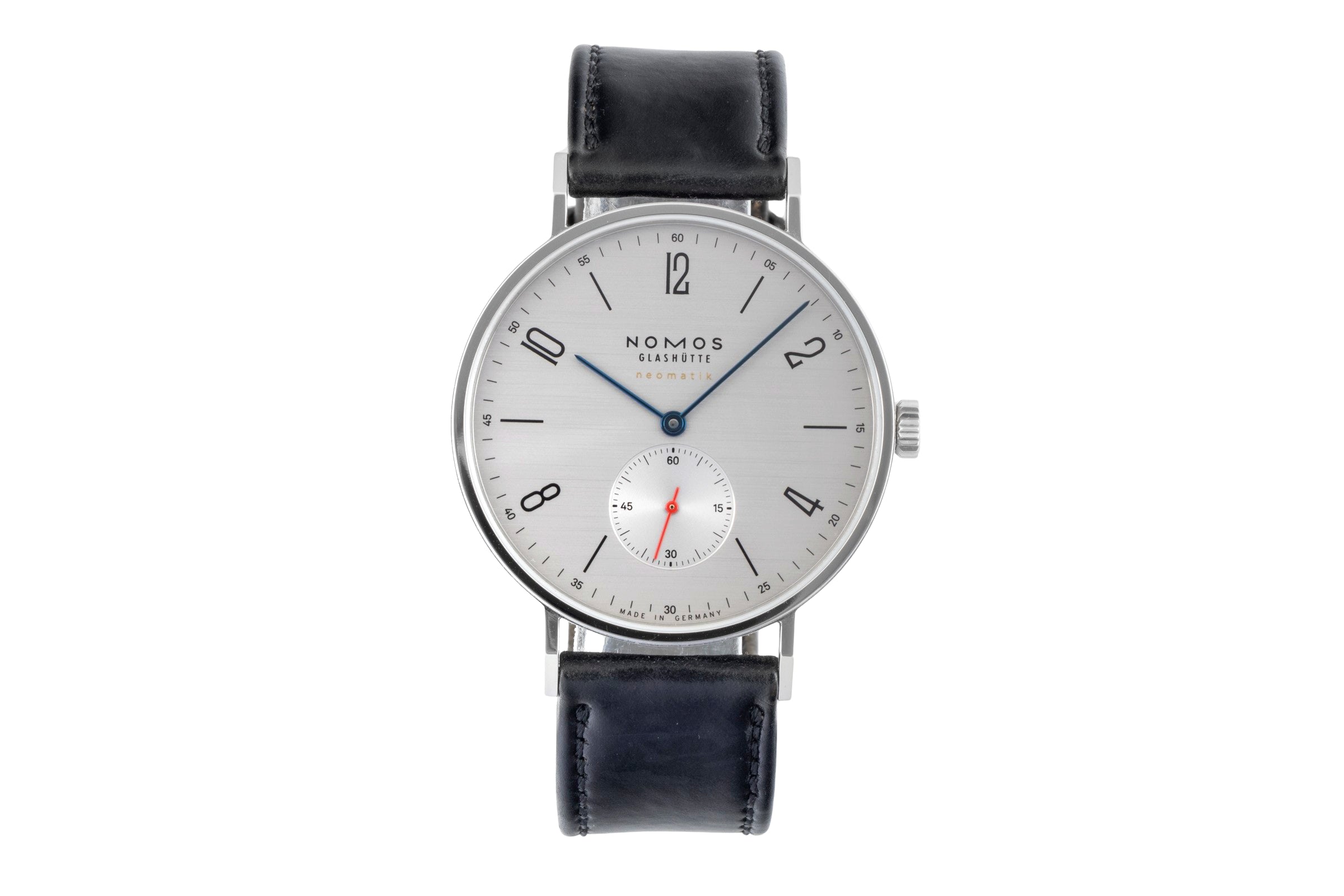 Nomos Tangente Neomatik 39 Silvercut Stahl Automatik Herrenuhr Ref. 141 B&P 2018 [2602651]