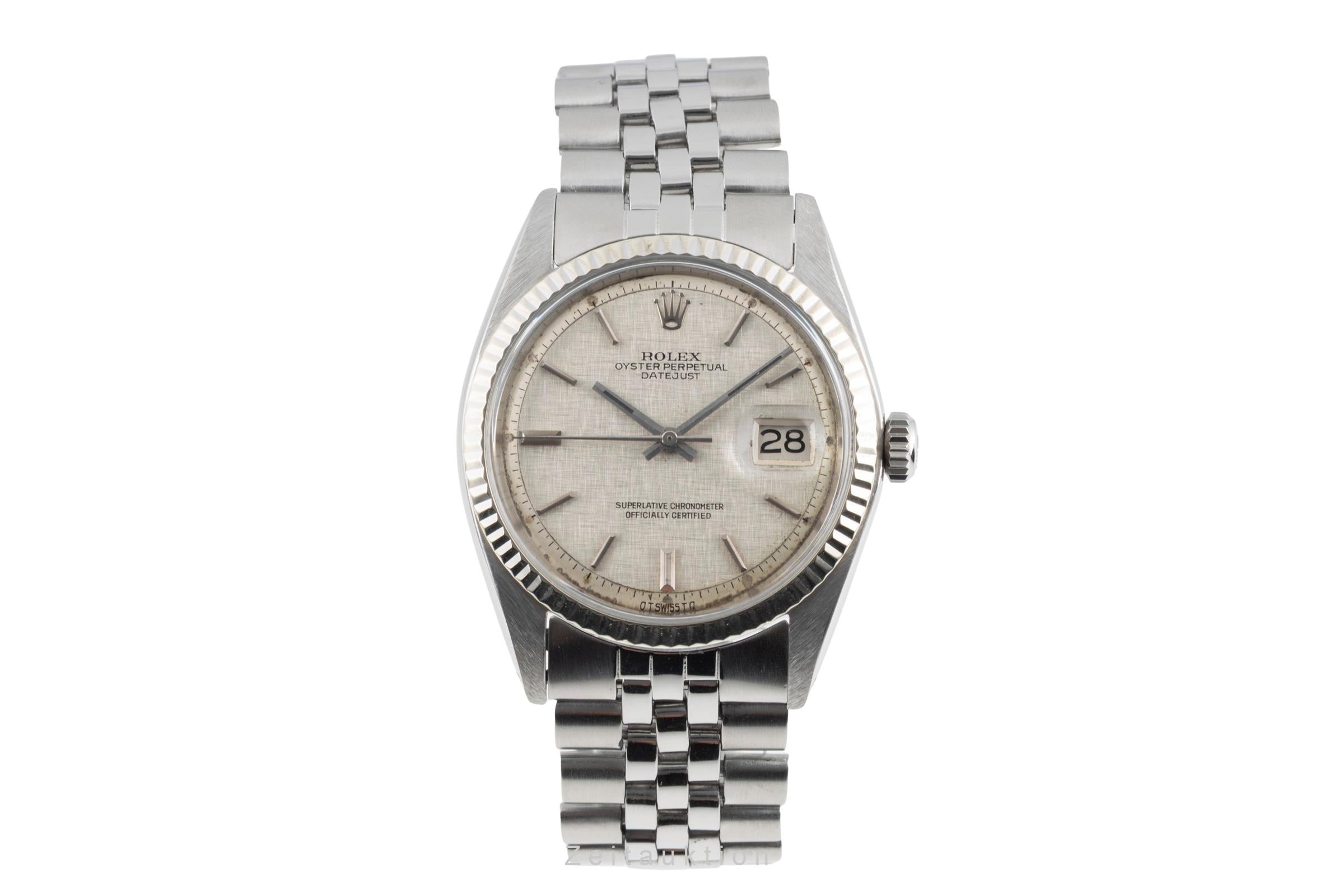 Rolex Datejust 36 Silver Linen Sigma Dial Stahl / Weissgold Automatik Ref. 1603 [2602662]