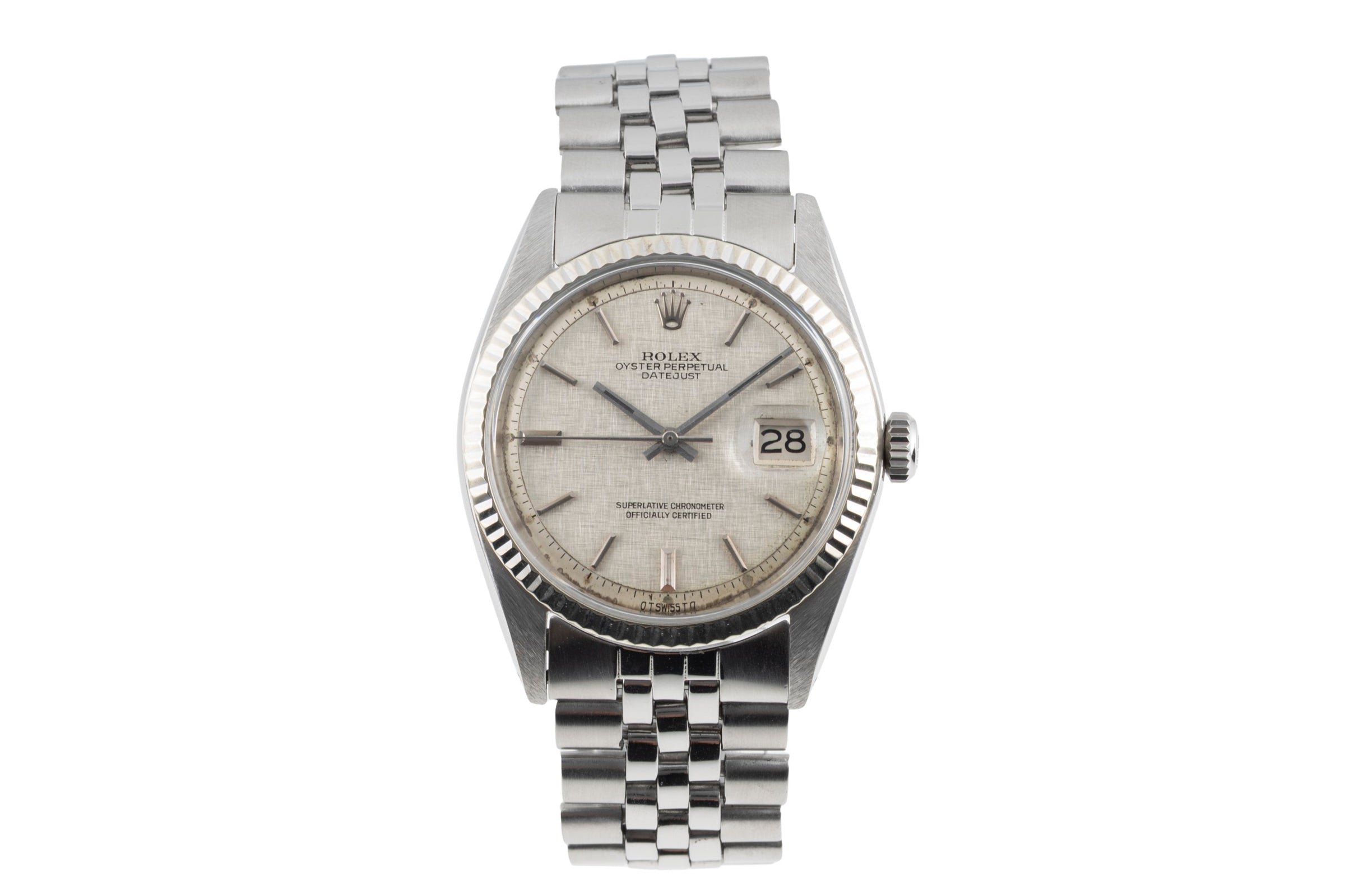 Rolex Datejust 36 Silver Linen Sigma Dial Stahl / Weissgold Automatik Ref. 1603 [2602662]