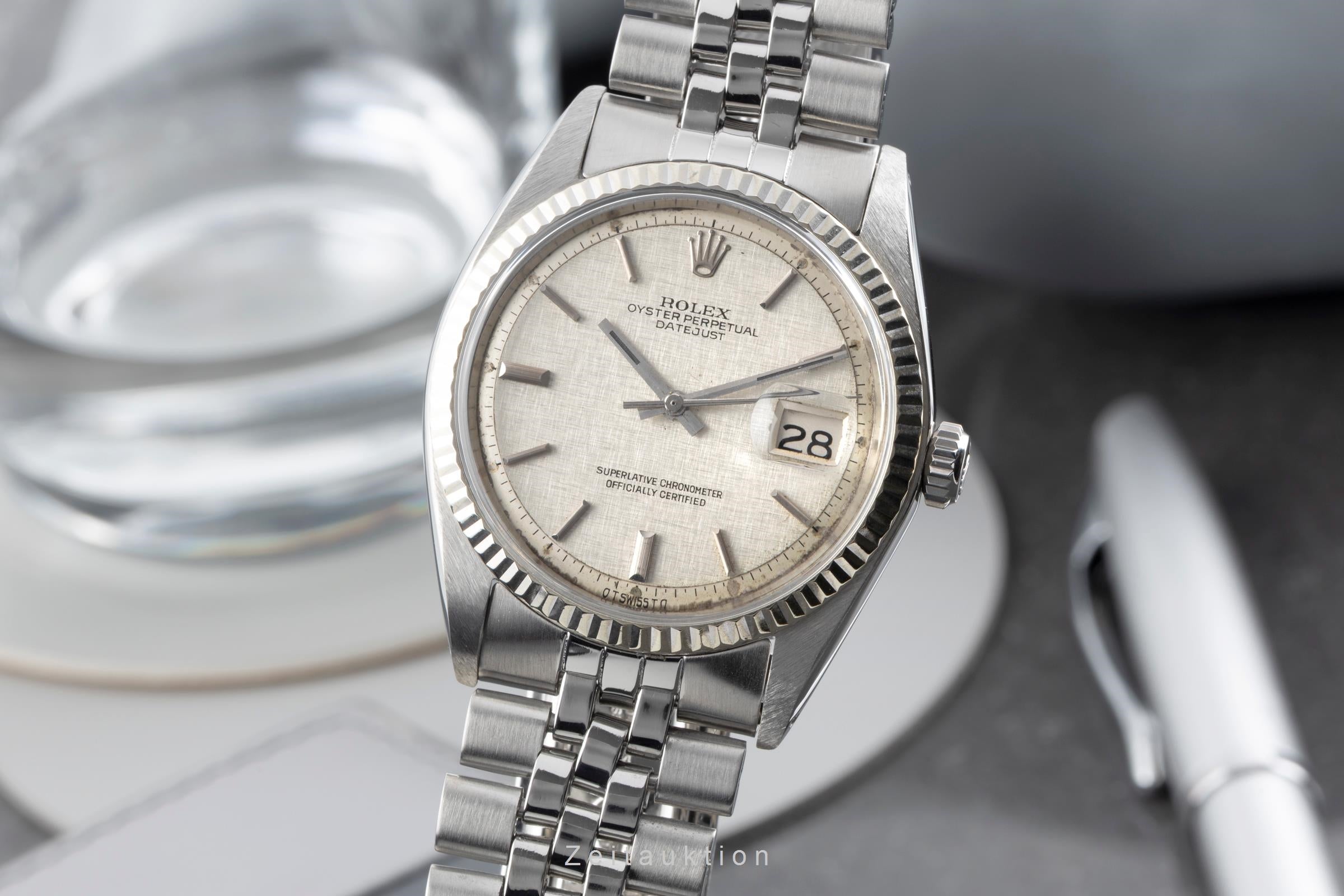 Rolex Datejust 36 Silver Linen Sigma Dial Stahl / Weissgold Automatik Ref. 1603 [2602662]