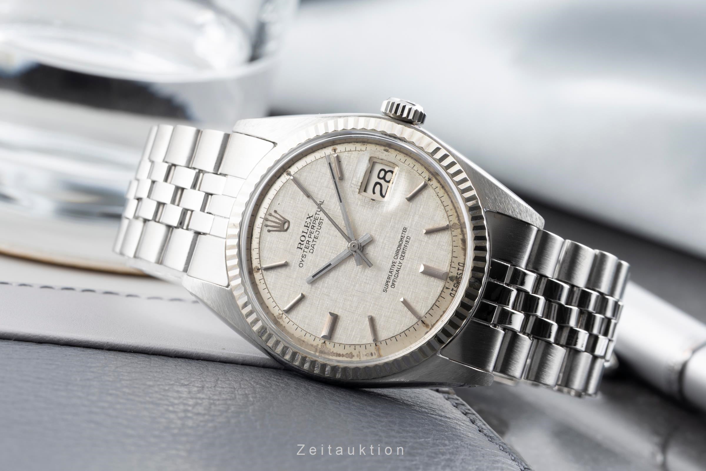 Rolex Datejust 36 Silver Linen Sigma Dial Stahl / Weissgold Automatik Ref. 1603 [2602662]