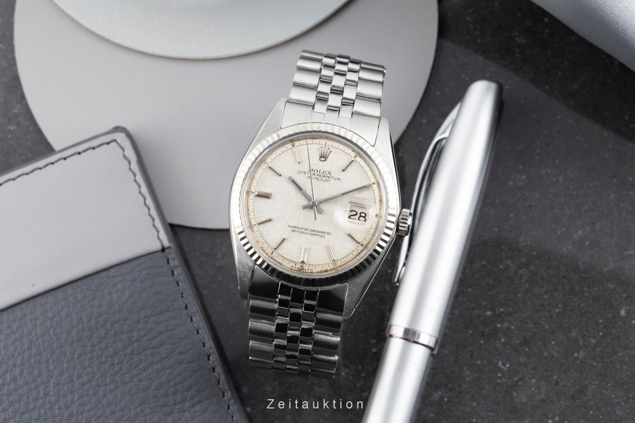 Rolex Datejust 36 Silver Linen Sigma Dial Stahl / Weissgold Automatik Ref. 1603 [2602662]