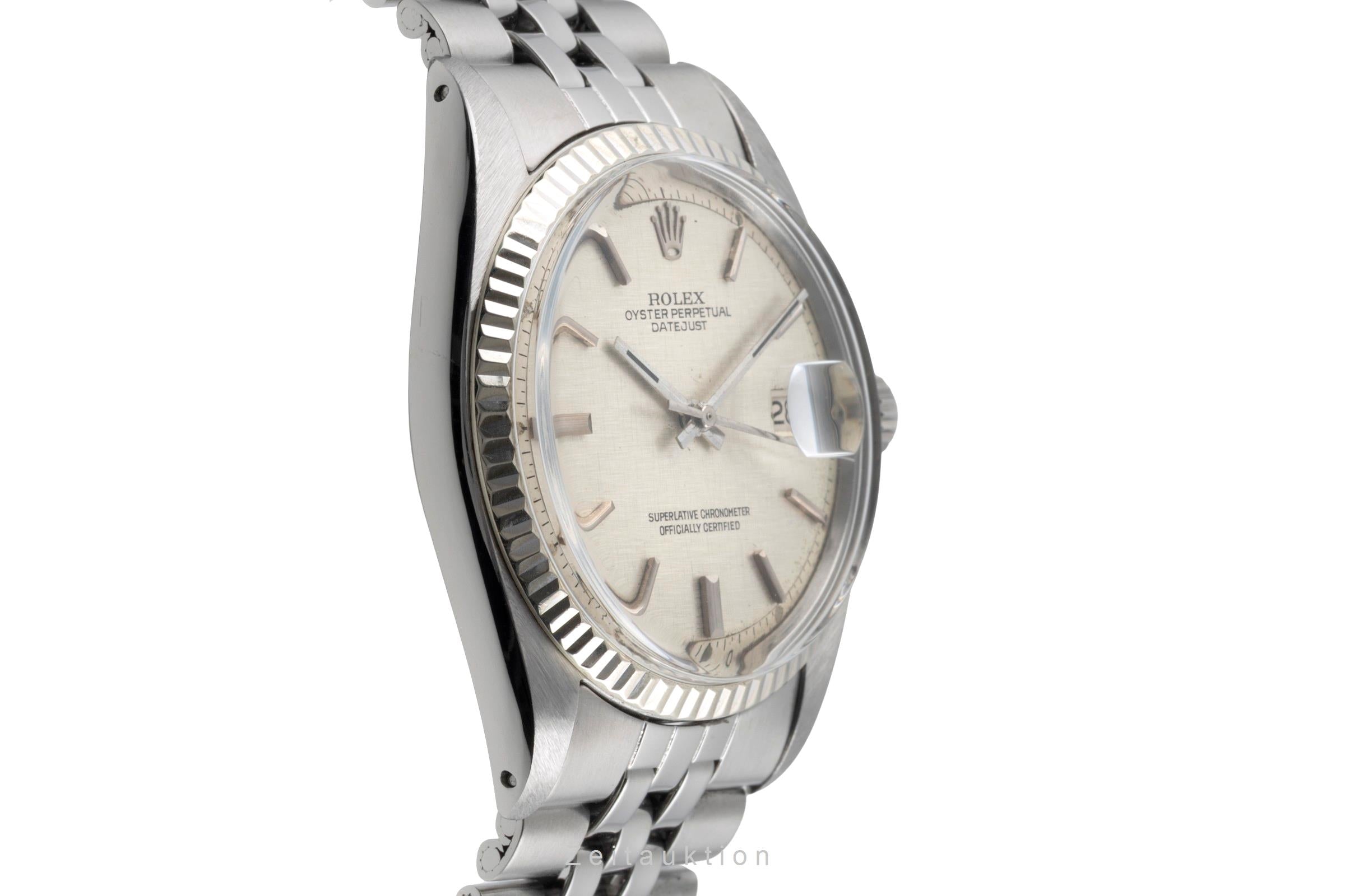 Rolex Datejust 36 Silver Linen Sigma Dial Stahl / Weissgold Automatik Ref. 1603 [2602662]