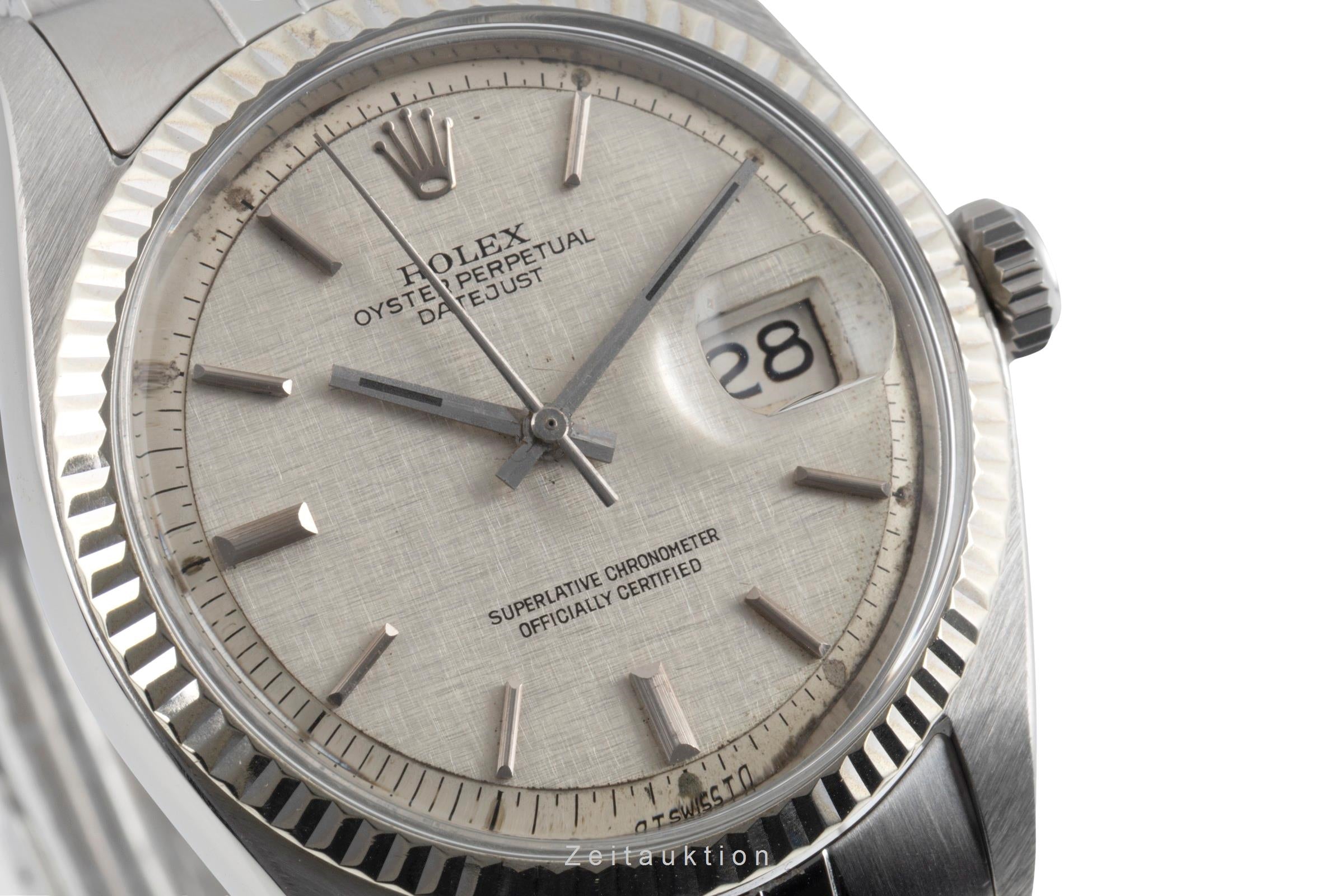 Rolex Datejust 36 Silver Linen Sigma Dial Stahl / Weissgold Automatik Ref. 1603 [2602662]