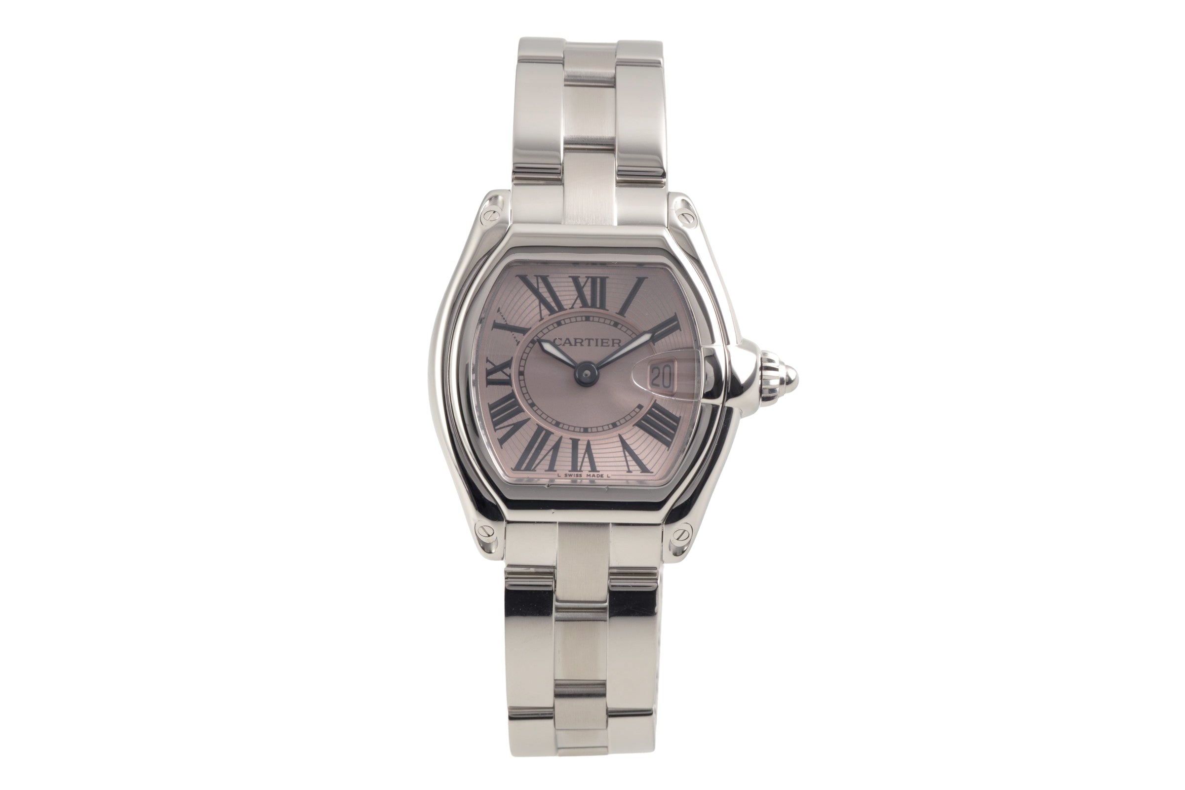 Cartier Roadster Pink Dial Edelstahl Quarz Damenuhr Ref. W62017V3 2675 [2602668]