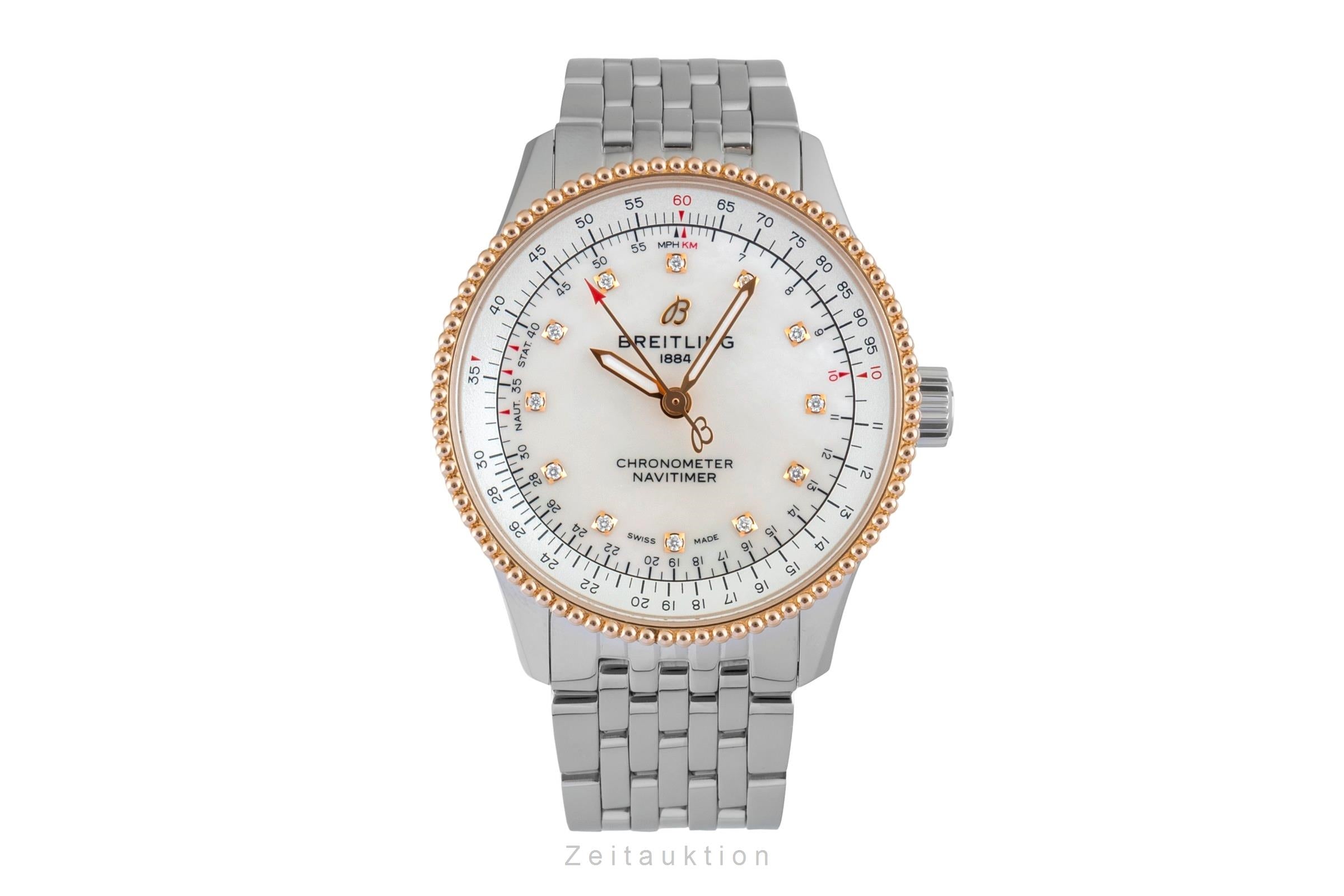 Breitling Navitimer Automatik Stahl Gold MOP Diamonds Ref. U17395  [2602686]