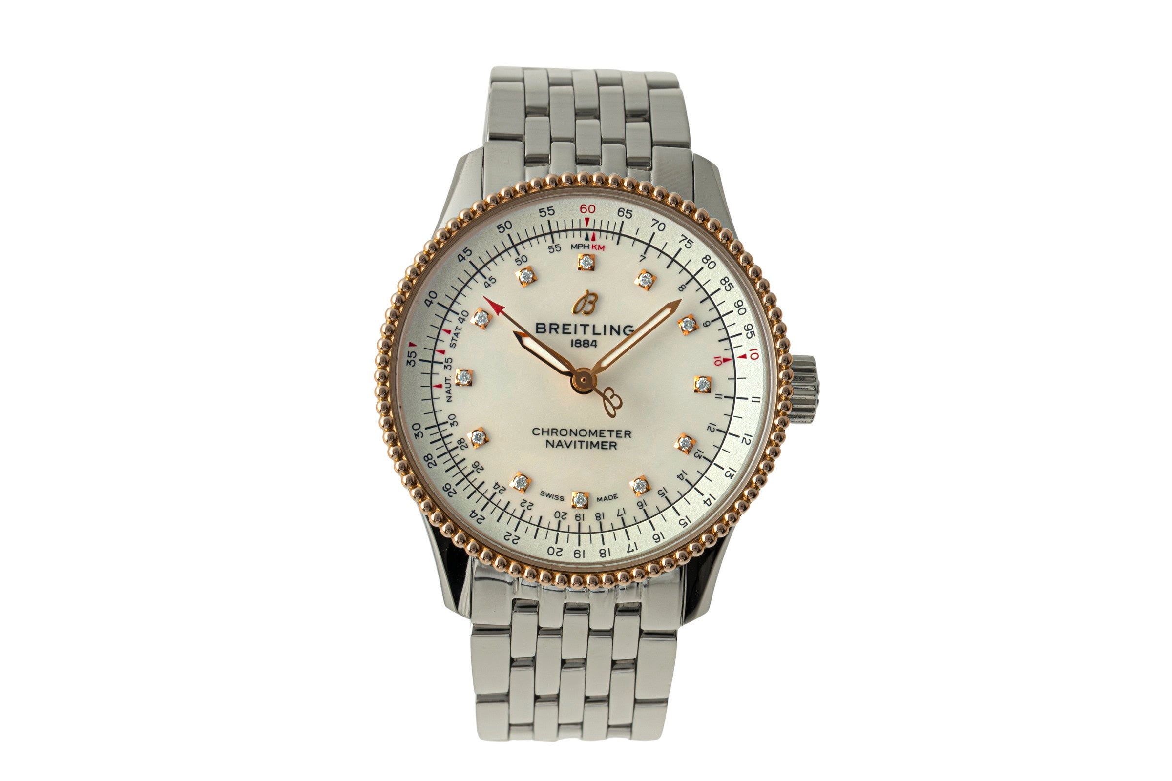 Breitling Navitimer Automatik Stahl Gold MOP Diamonds Ref. U17395  [2602686]