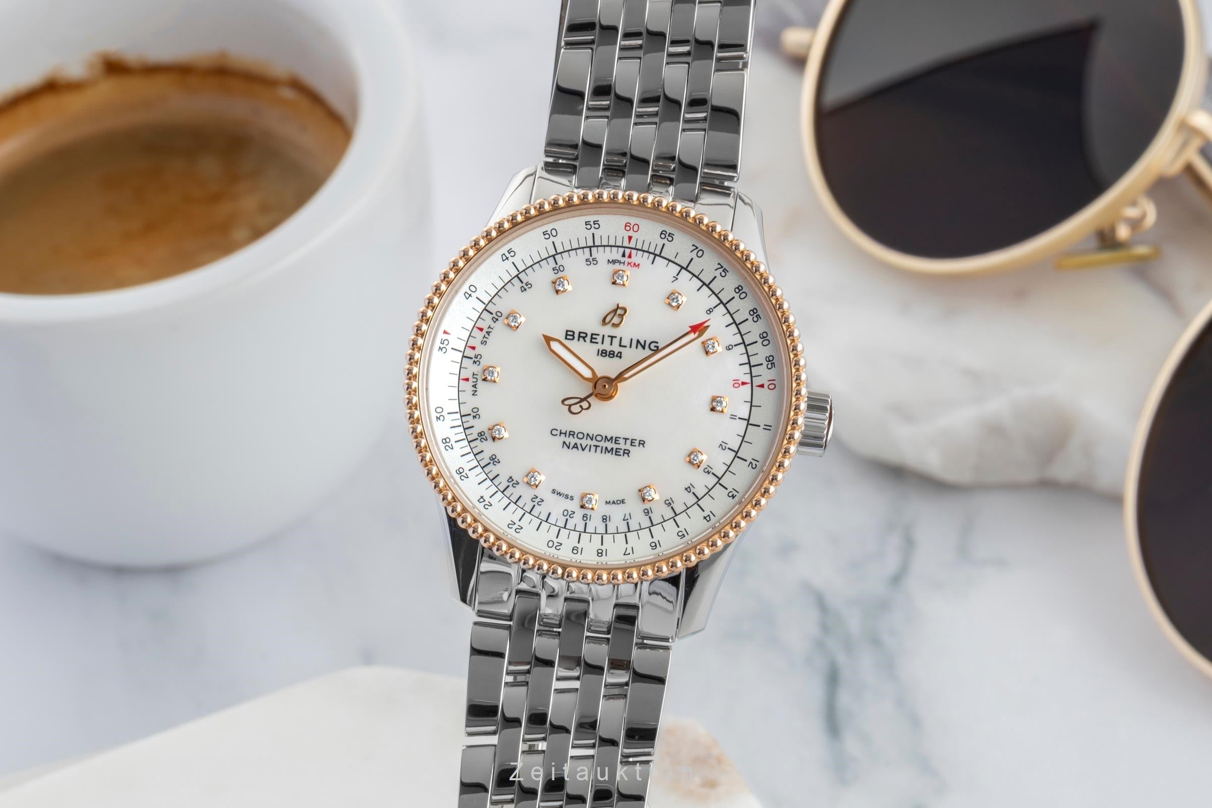 Breitling Navitimer Automatik Stahl Gold MOP Diamonds Ref. U17395  [2602686]