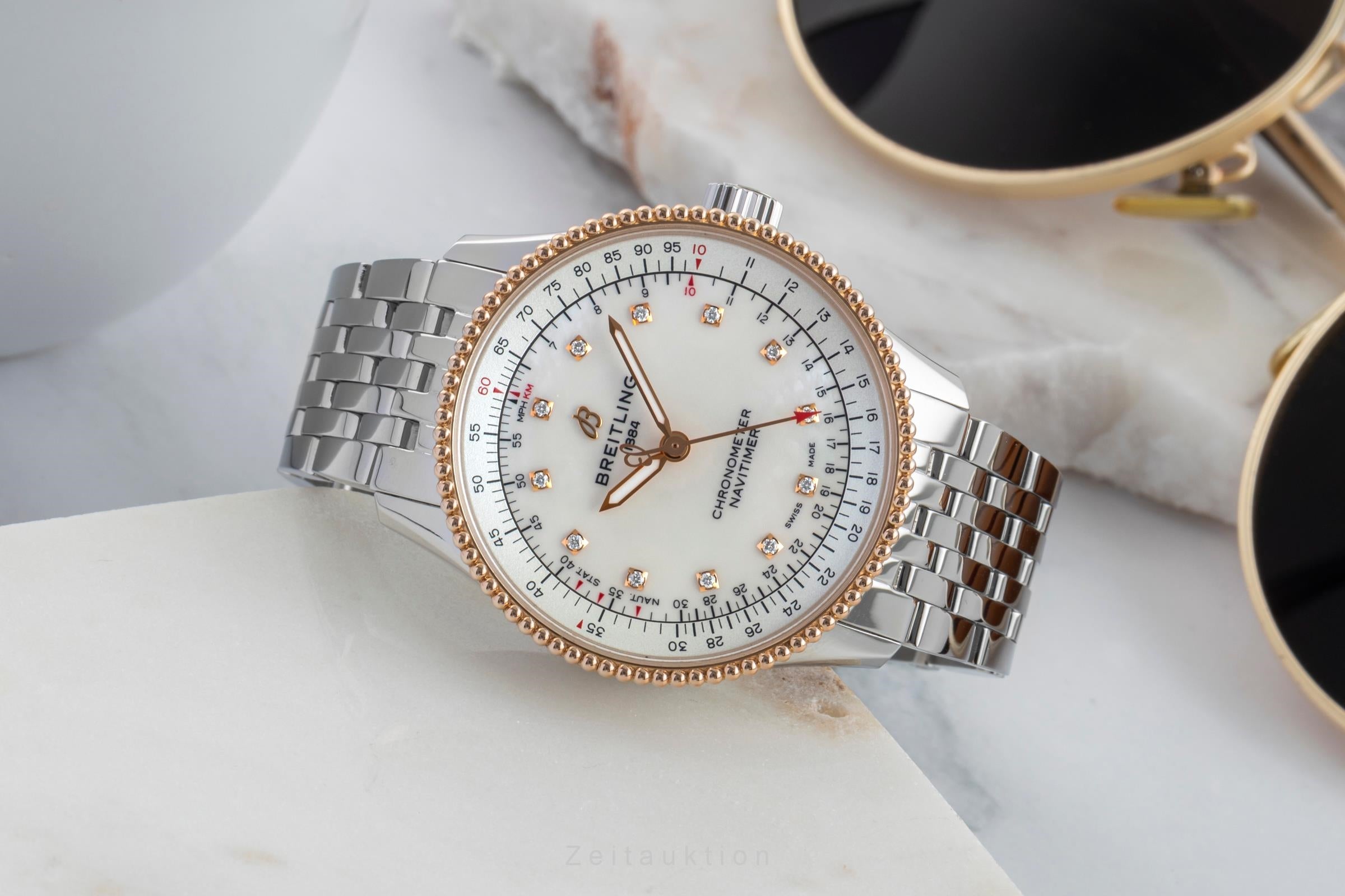 Breitling Navitimer Automatik Stahl Gold MOP Diamonds Ref. U17395  [2602686]