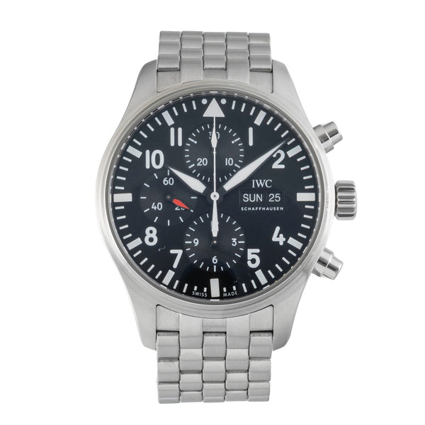 IWC Fliegerchronograph chronograph Steel / rubber automatic men's watch IW377710 LP: 9000EUR  [2602709]