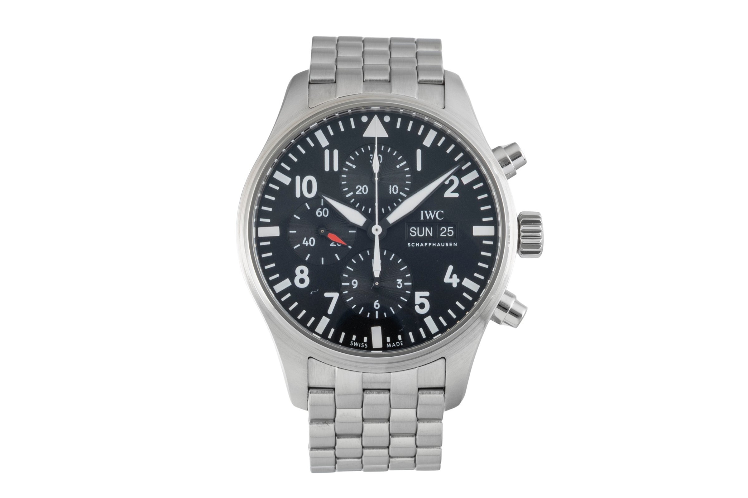 IWC Fliegerchronograph chronograph Steel / rubber automatic men's watch IW377710 LP: 9000EUR  [2602709]