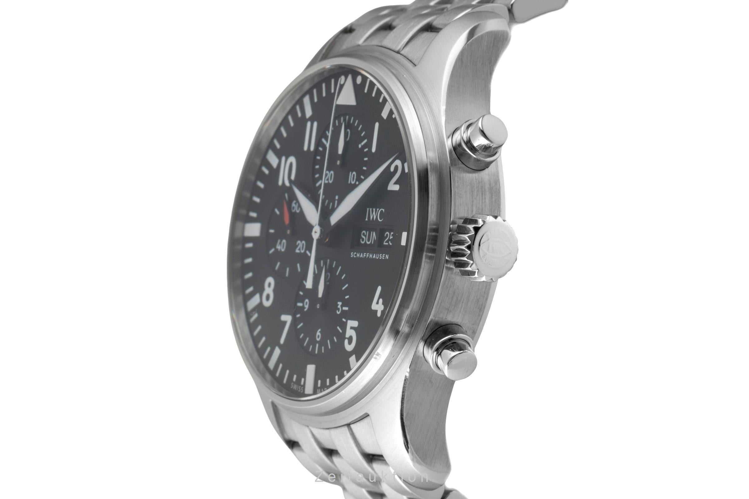 IWC Fliegerchronograph chronograph Steel / rubber automatic men's watch IW377710 LP: 9000EUR  [2602709]