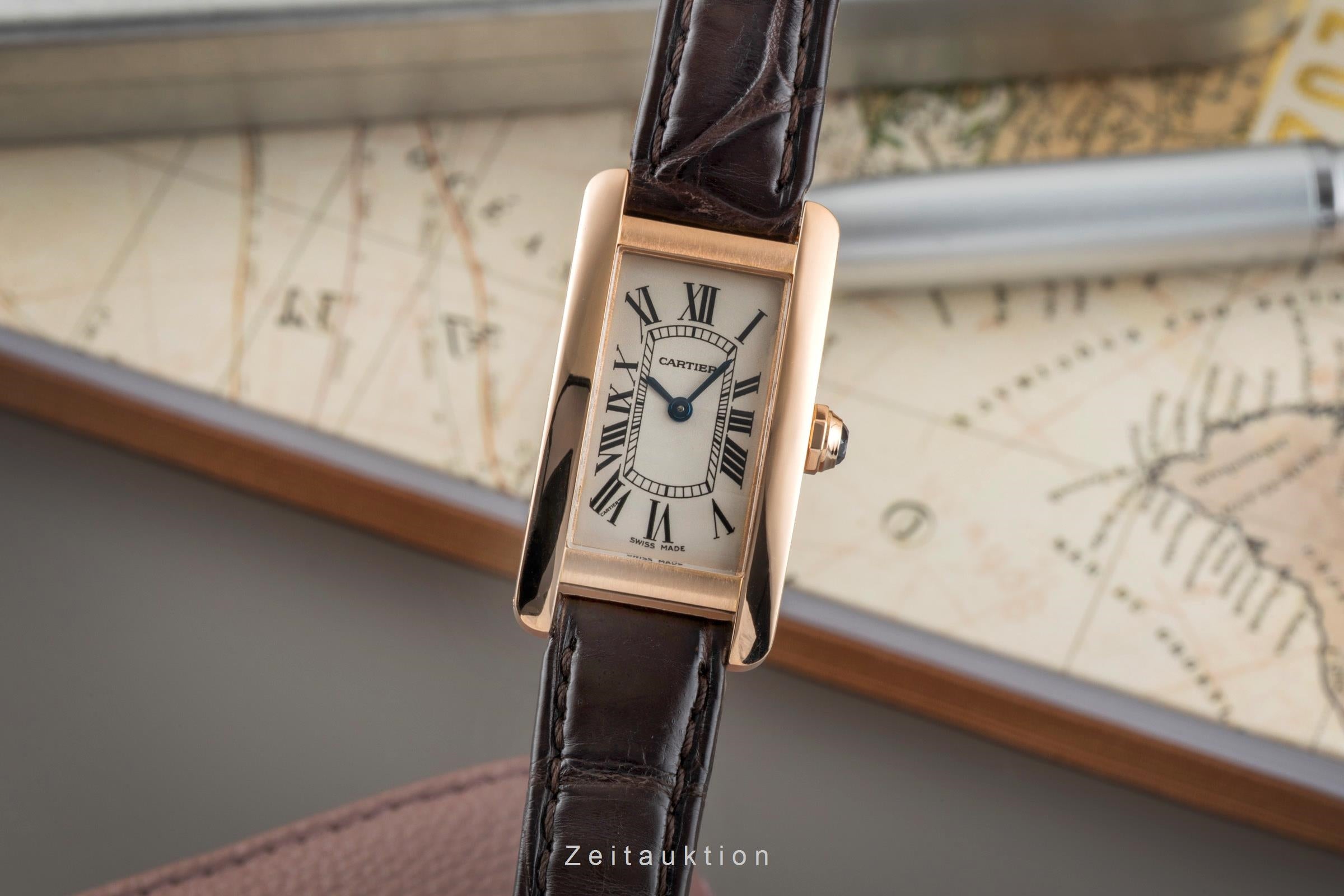 Cartier Tank Américaine 18k Rotgold Quarz Damenuhr Ref. W2607456 2503 [2602711]