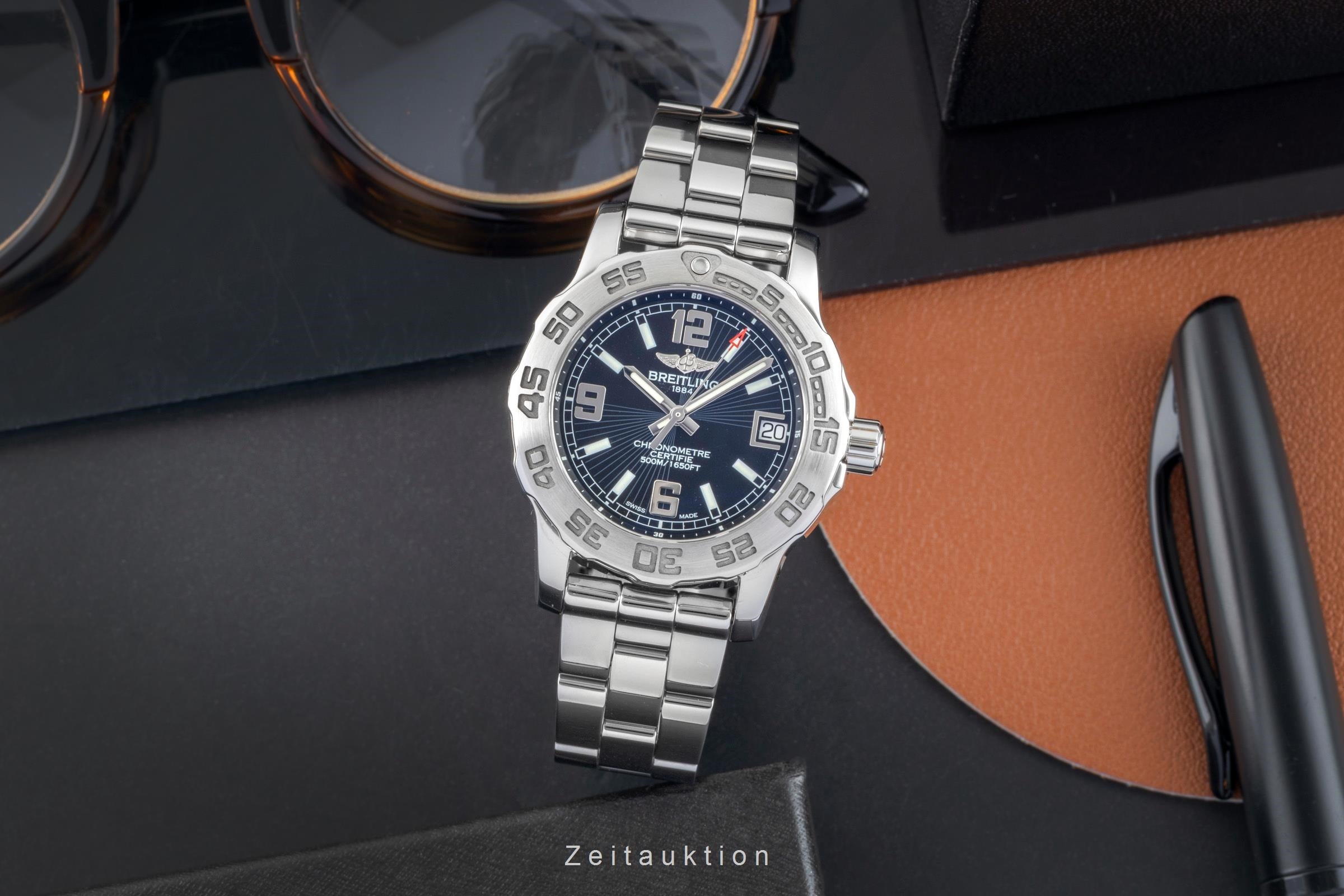 Breitling Colt Black Dial Edelstahl Quarz Damenuhr Ref. A7738711 Papiere 2013 [2602719]
