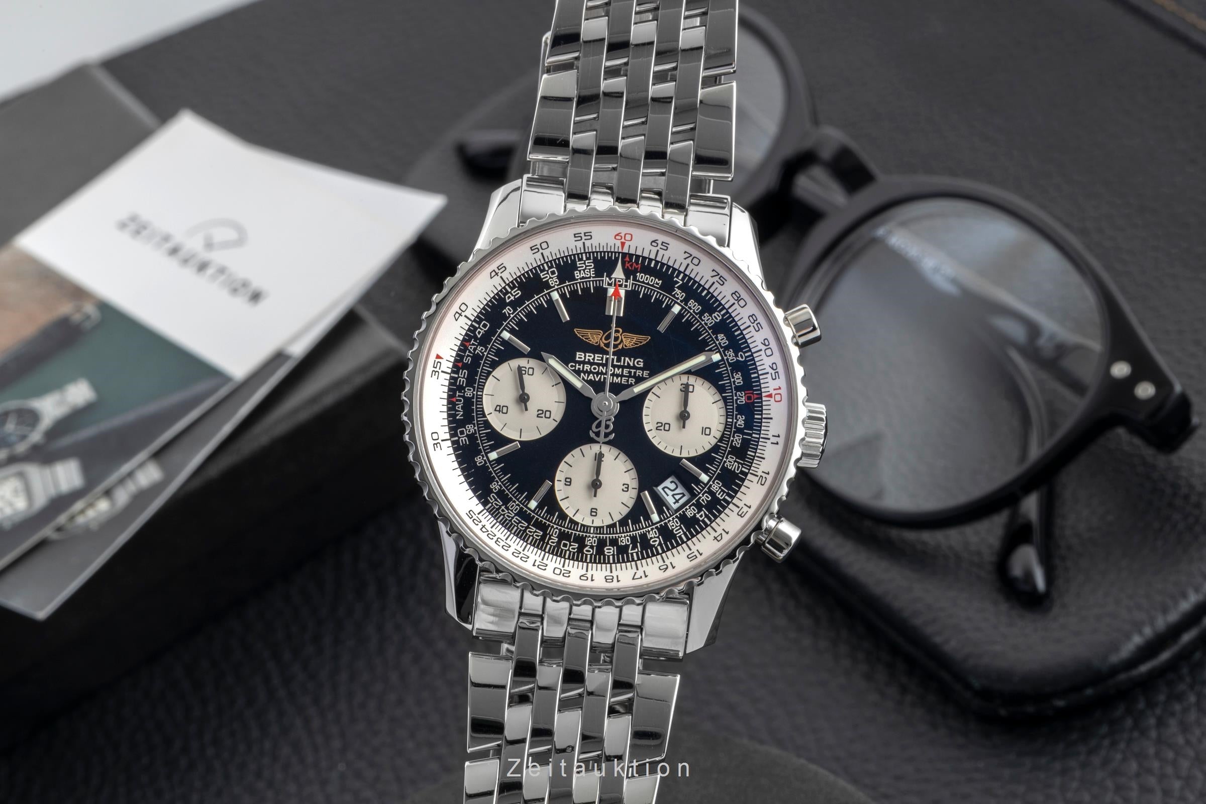 非売品 BREITLING NAVITIMER 2way バック キャンバス Breitling Navitimer chronograph steel automatic Kal. B23 Ref