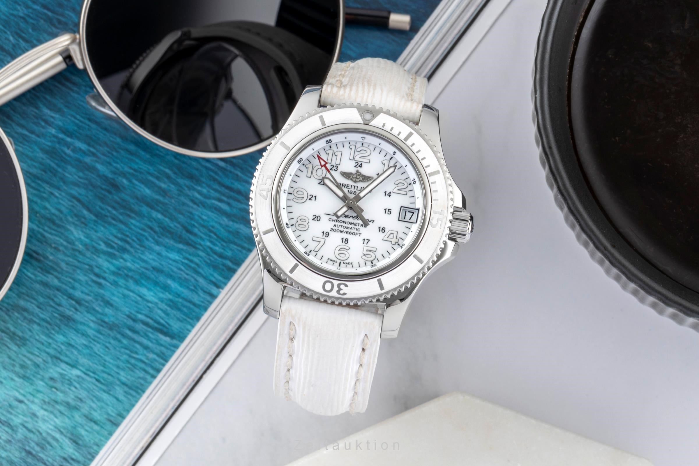 Breitling Superocean steel automatic women's watch A17312D2/A775  [2602772]