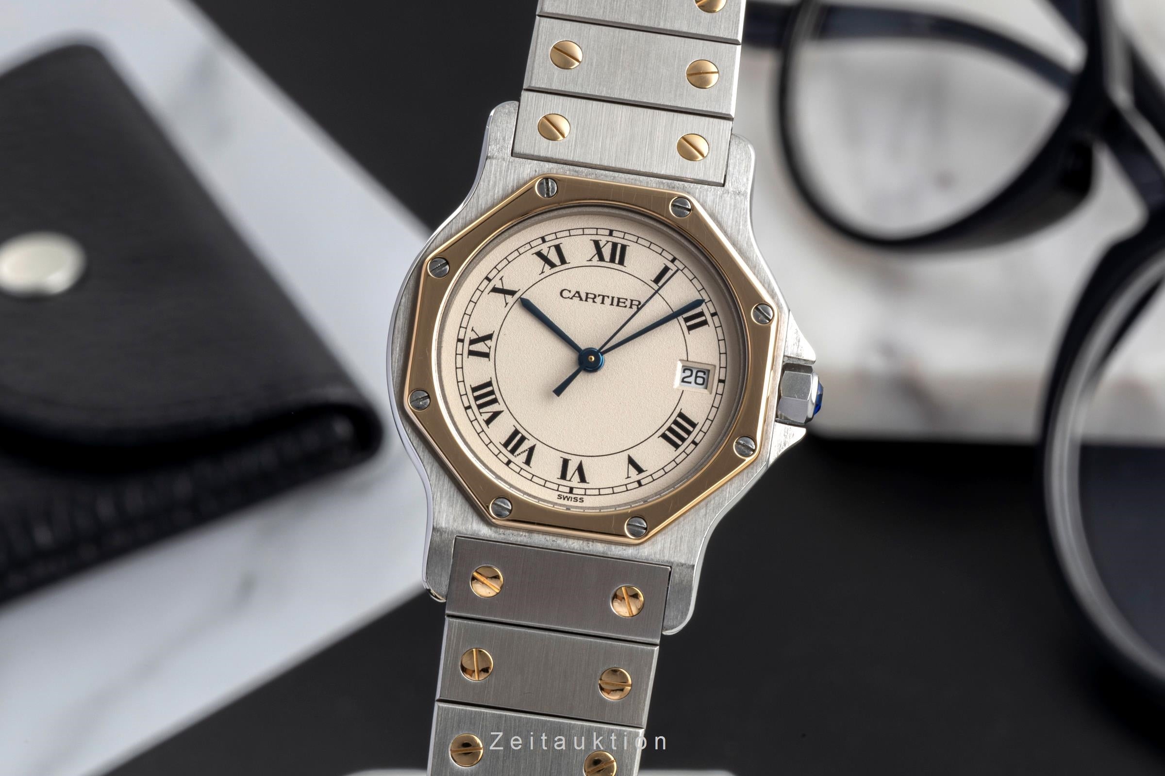 Cartier Santos Ronde acier / or  quartz montre pour hommes 187902  [2602773]