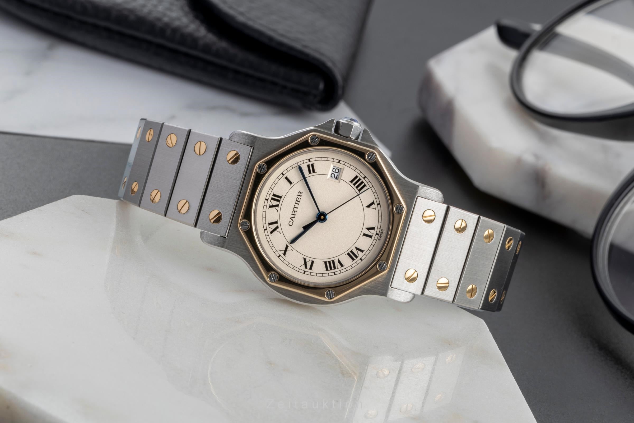 Cartier Santos Ronde acier / or  quartz montre pour hommes 187902  [2602773]