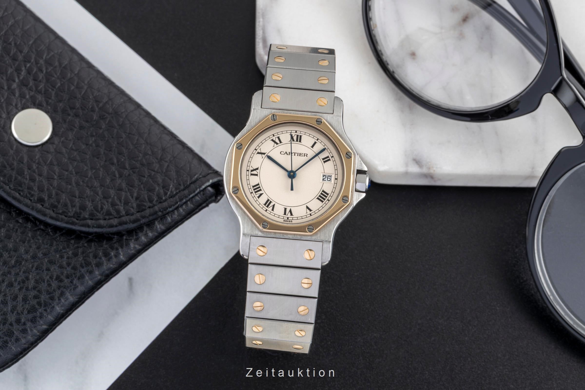 Cartier Santos Ronde acier / or  quartz montre pour hommes 187902  [2602773]