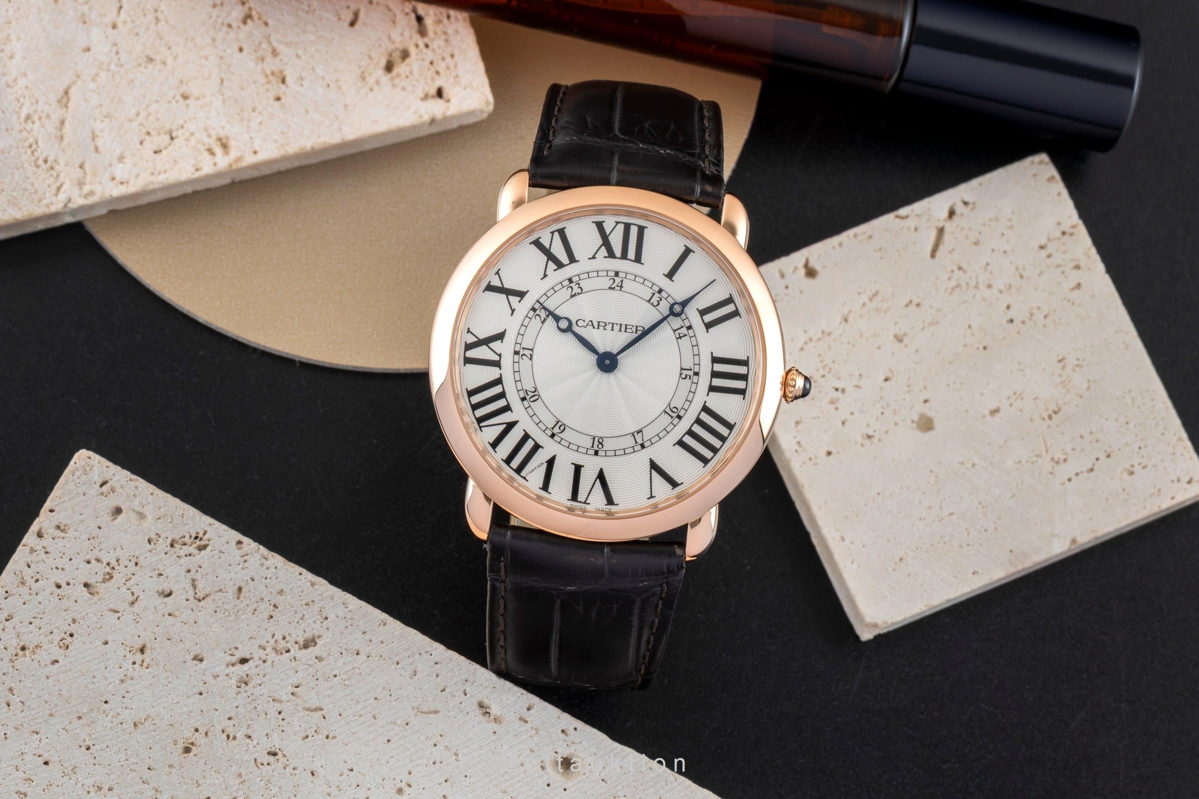 Cartier Ronde Louis or 18 ct à remontage manuel montre pour hommes W6801004  [2602777]