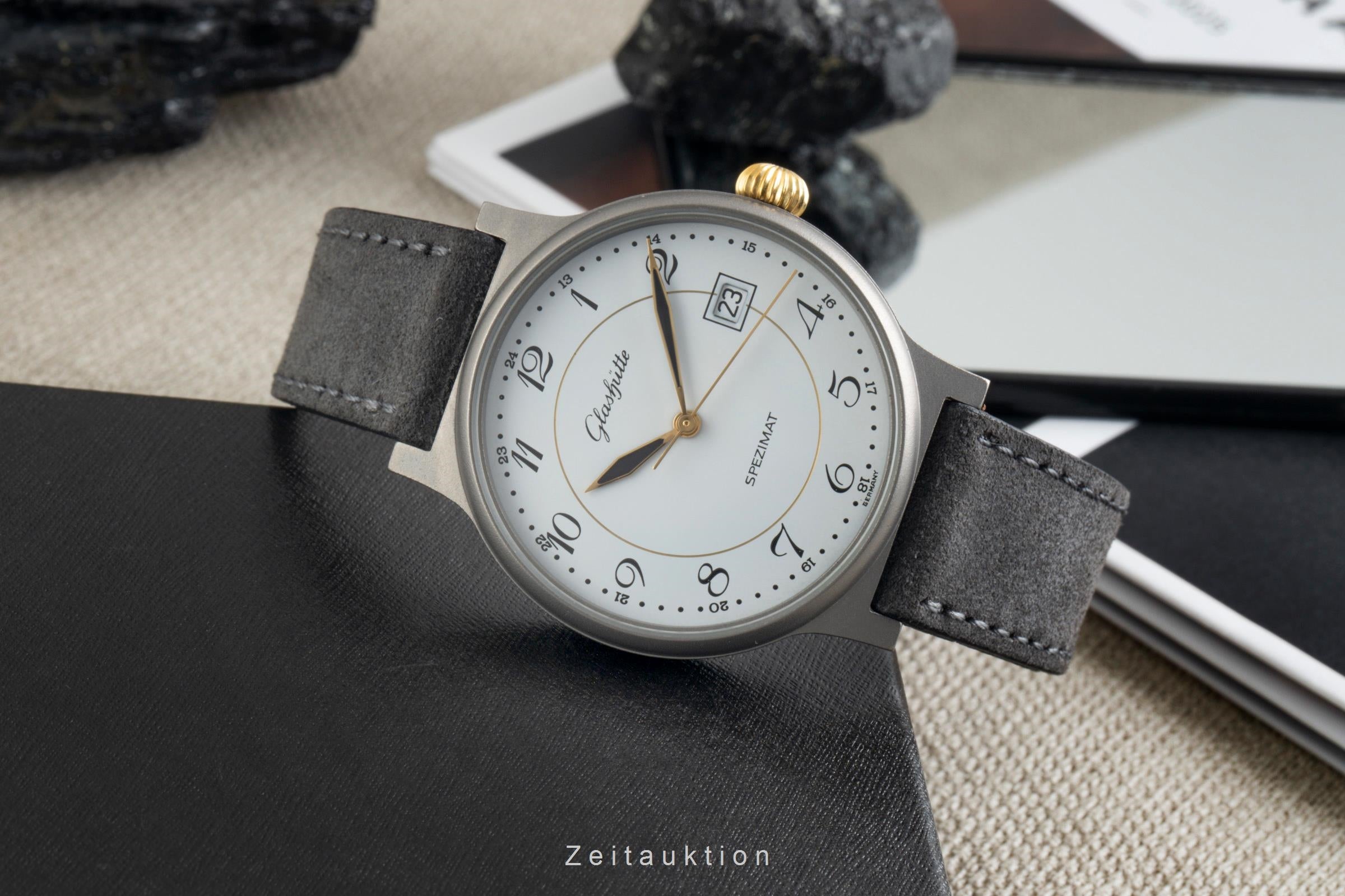 Glashütte Spezimat titanio automático reloj para caballeros 10-21-15-15-00  [2602792]