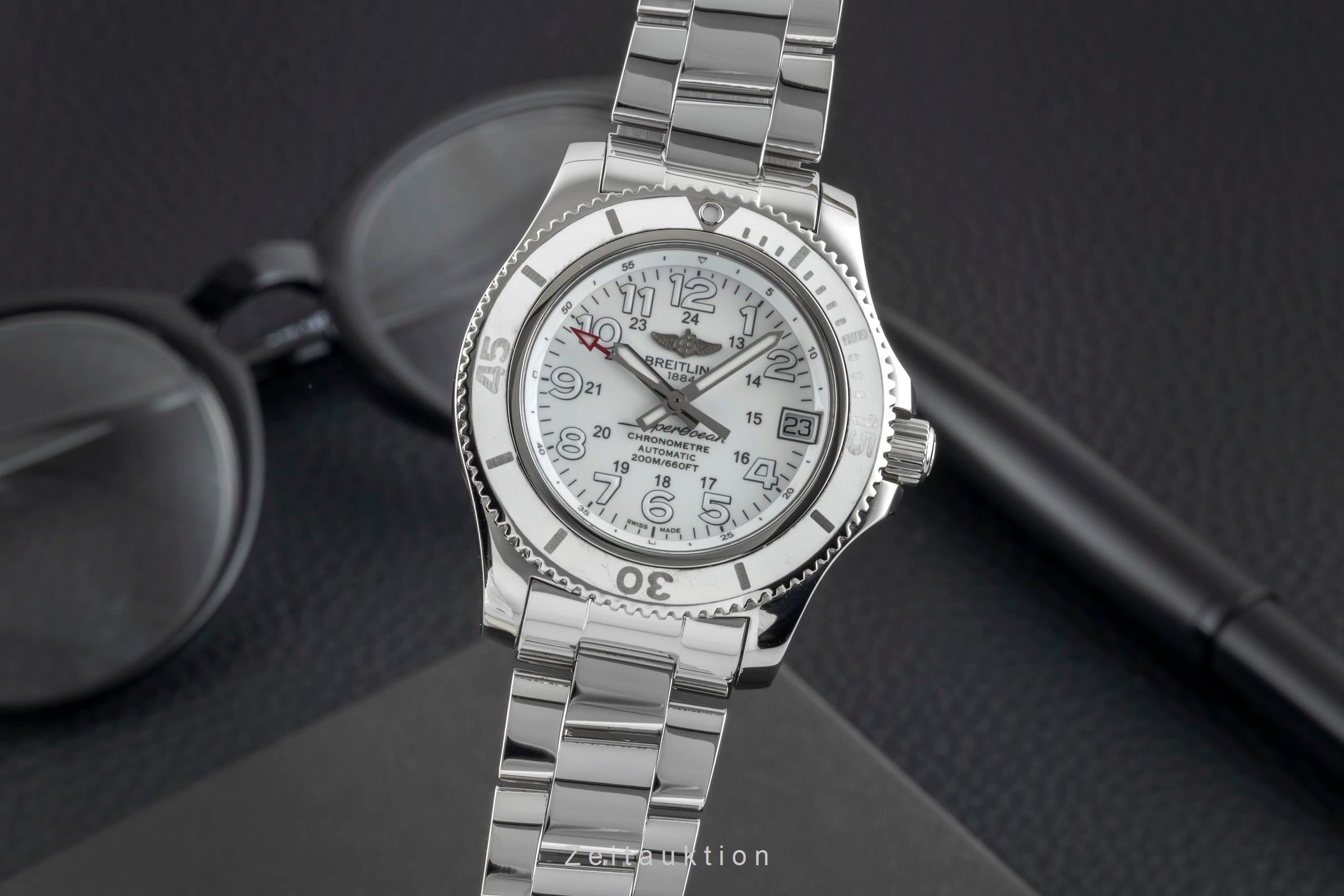 Breitling Superocean steel automatic women's watch A17312D21A1A1  [2602796]