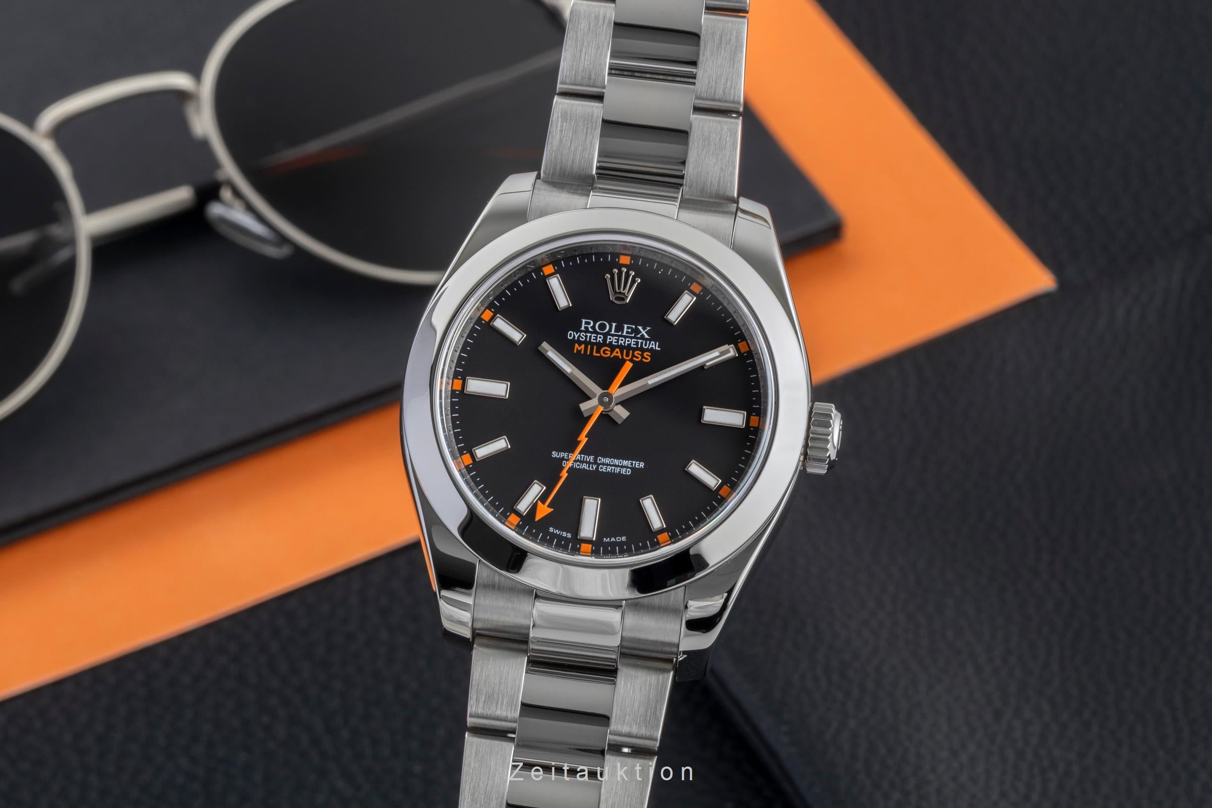Rolex Milgauss Black Dial Stahl Automatik Ref. 116400 V-Serie B&P 2009 LC 100 [2602834]