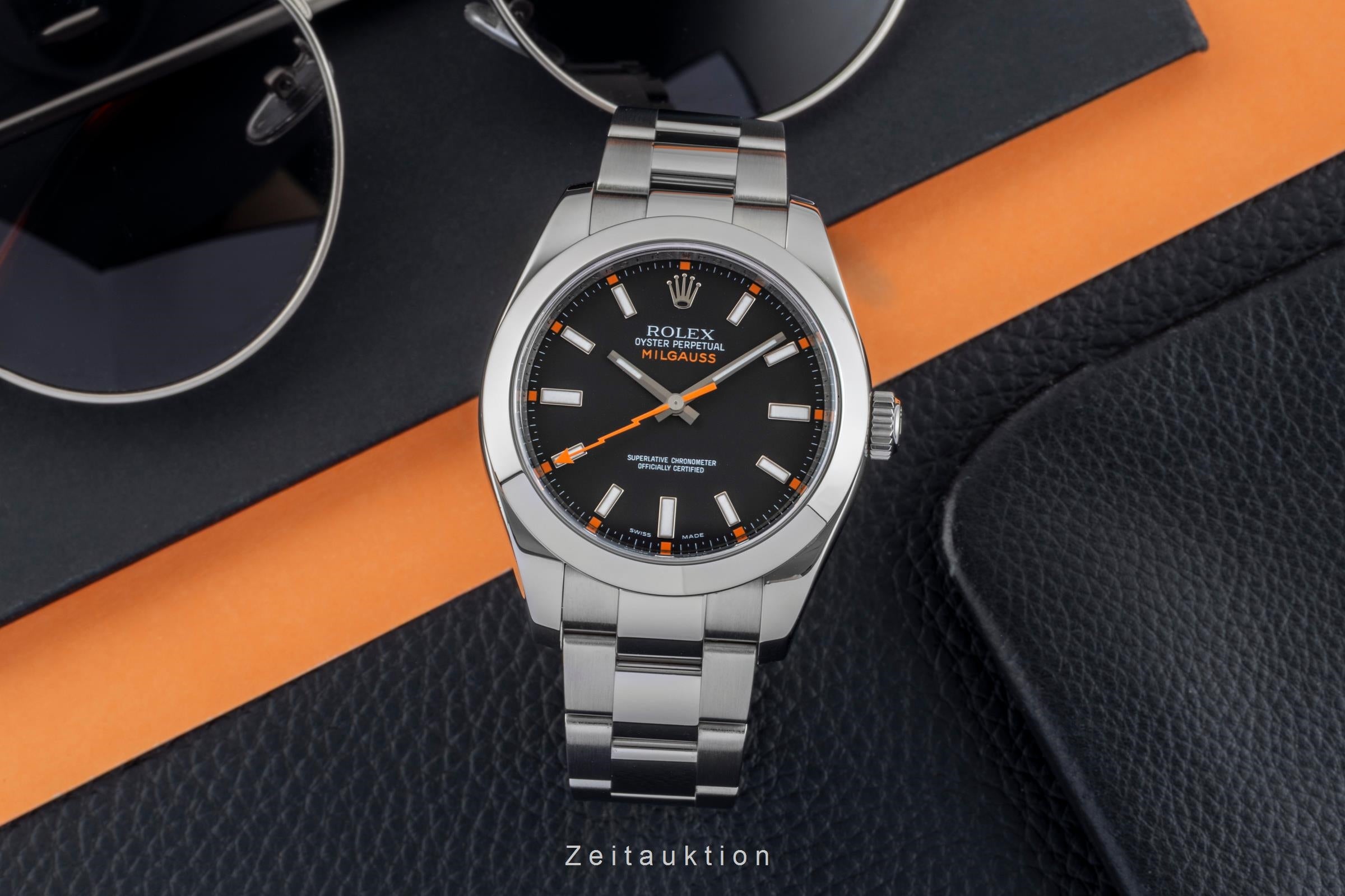 Rolex Milgauss Black Dial Stahl Automatik Ref. 116400 V-Serie B&P 2009 LC 100 [2602834]