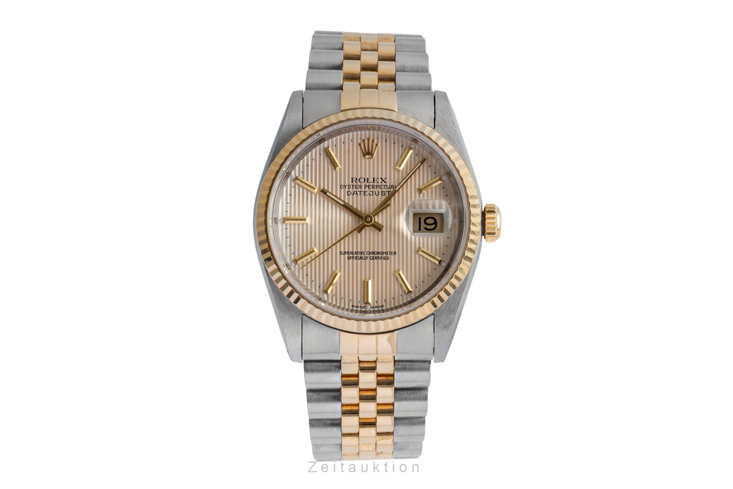 Rolex Datejust 36 Stahl / Gold Tapestry Dial Automatik Ref. 16233 B&P LC 100 [2602842]