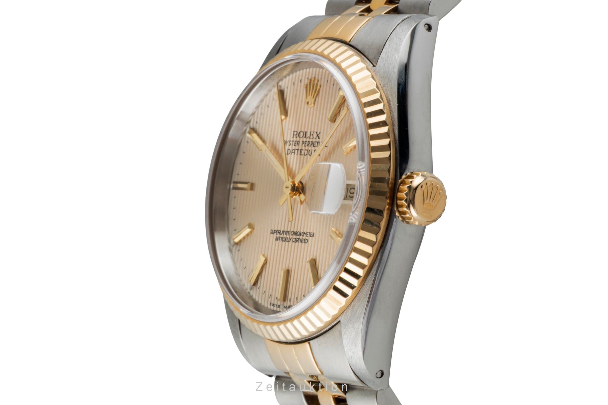 Rolex Datejust 36 Stahl / Gold Tapestry Dial Automatik Ref. 16233 B&P LC 100 [2602842]