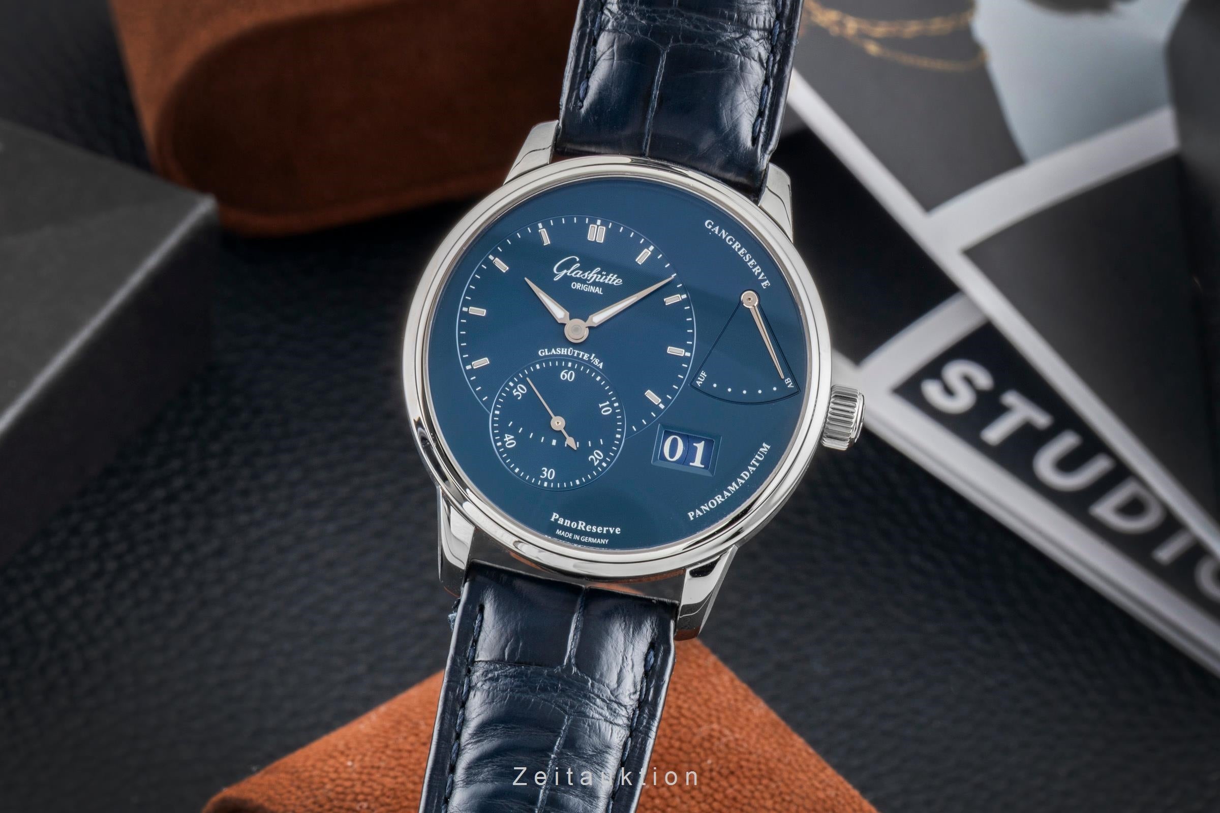 Glashütte PanoReserve acero cuerda manual reloj para caballeros 1-65-01-26-12-01 LP: 11400EUR  [2602847]