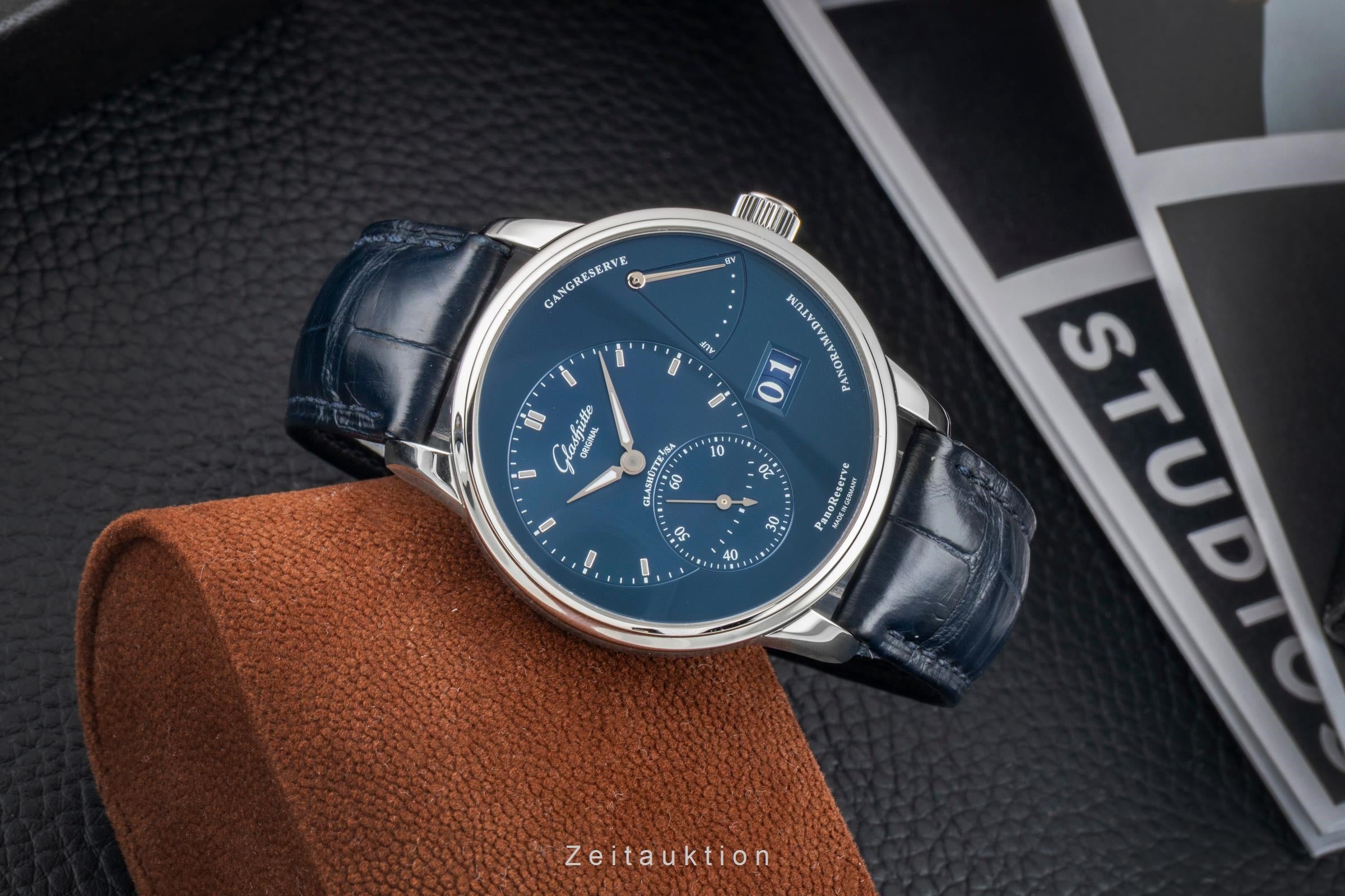 Glashütte PanoReserve acero cuerda manual reloj para caballeros 1-65-01-26-12-01 LP: 11400EUR  [2602847]