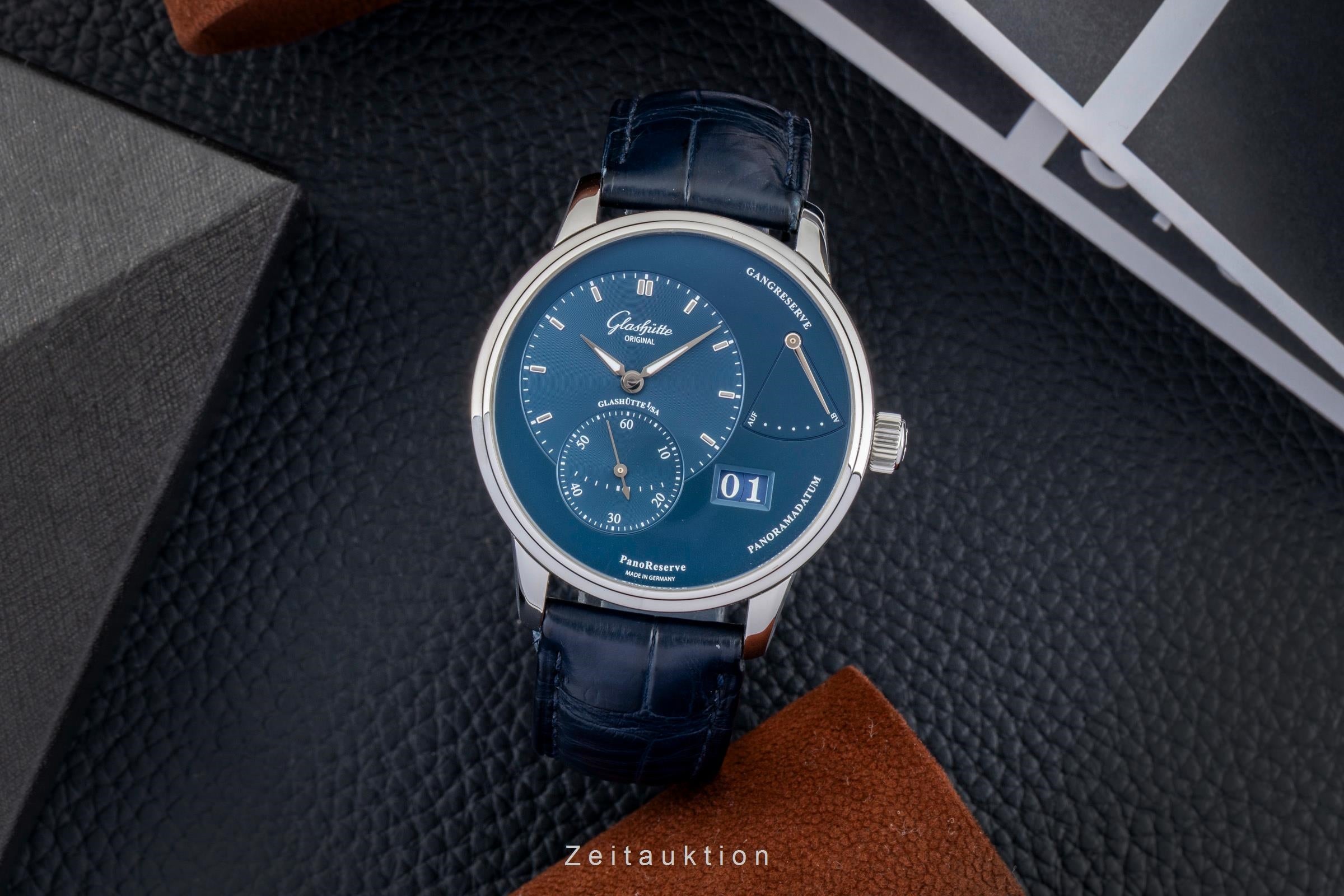 Glashütte PanoReserve acero cuerda manual reloj para caballeros 1-65-01-26-12-01 LP: 11400EUR  [2602847]