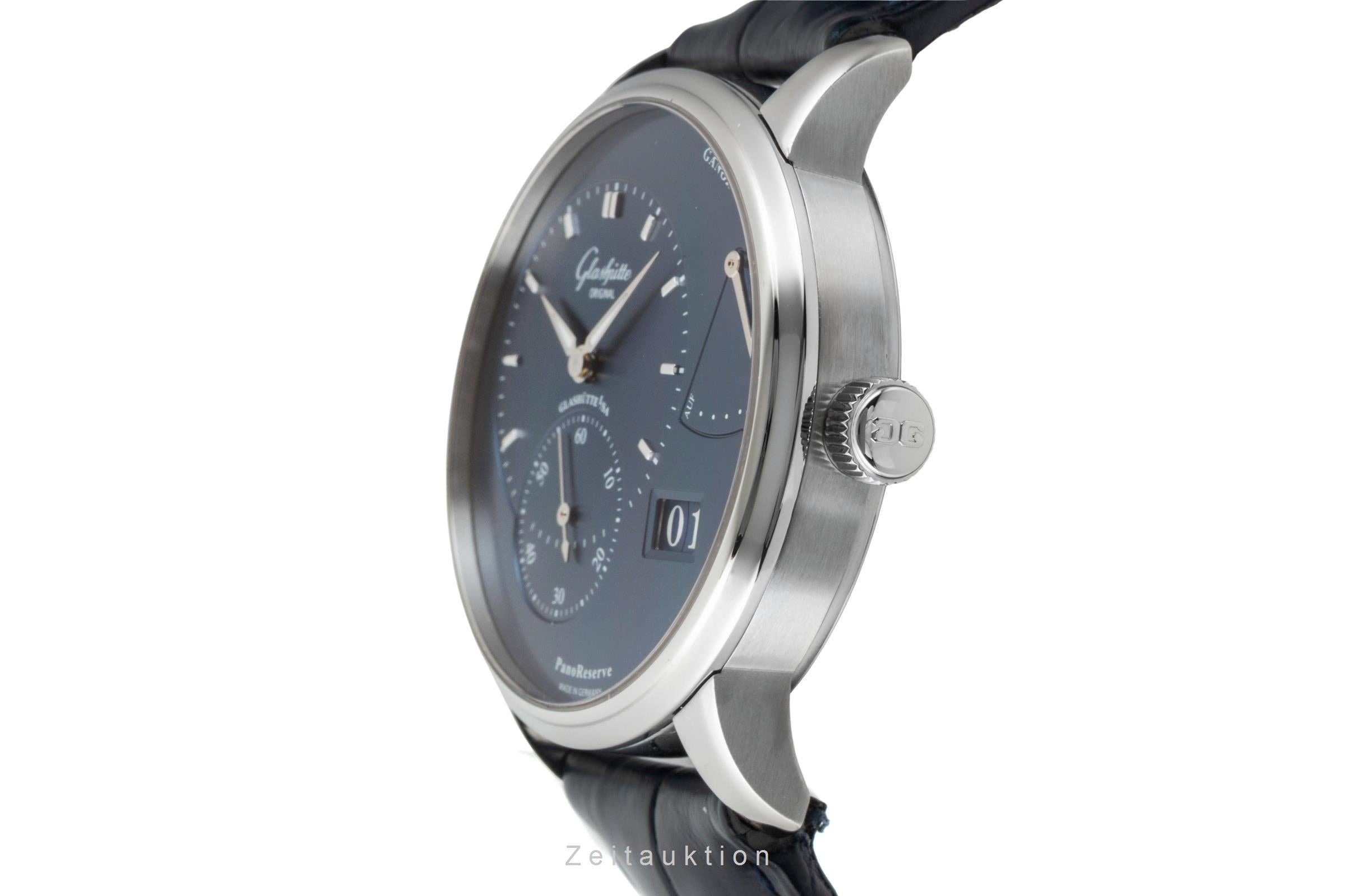 Glashütte PanoReserve acero cuerda manual reloj para caballeros 1-65-01-26-12-01 LP: 11400EUR  [2602847]