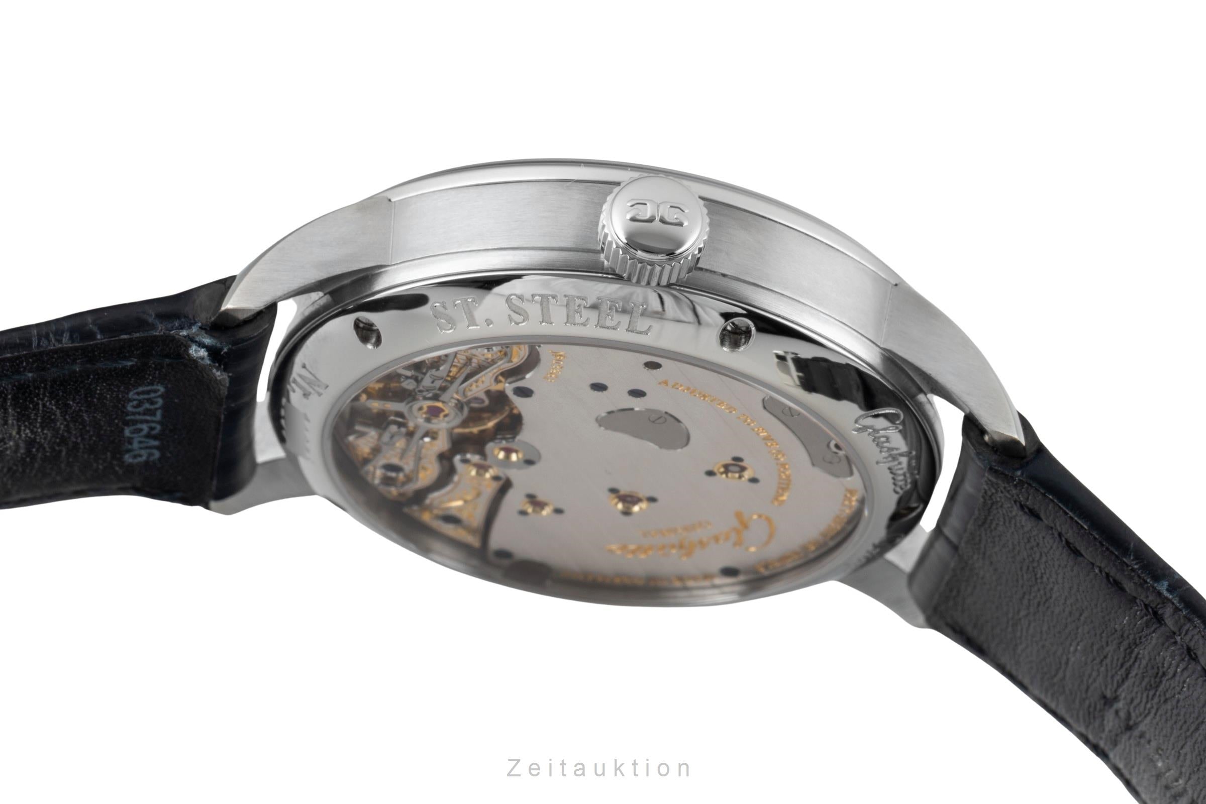 Glashütte PanoReserve acero cuerda manual reloj para caballeros 1-65-01-26-12-01 LP: 11400EUR  [2602847]