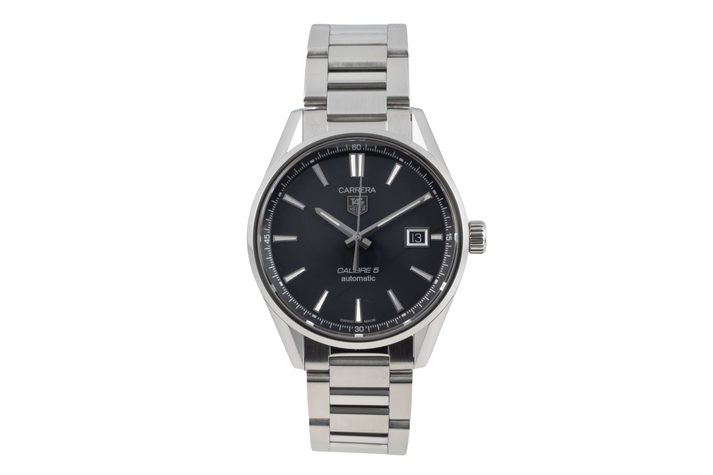 Tag Heuer Carrera Calibre 5 Automatik Datum Edelstahl Herrenuhr Ref. WAR211A-1  [2602858]