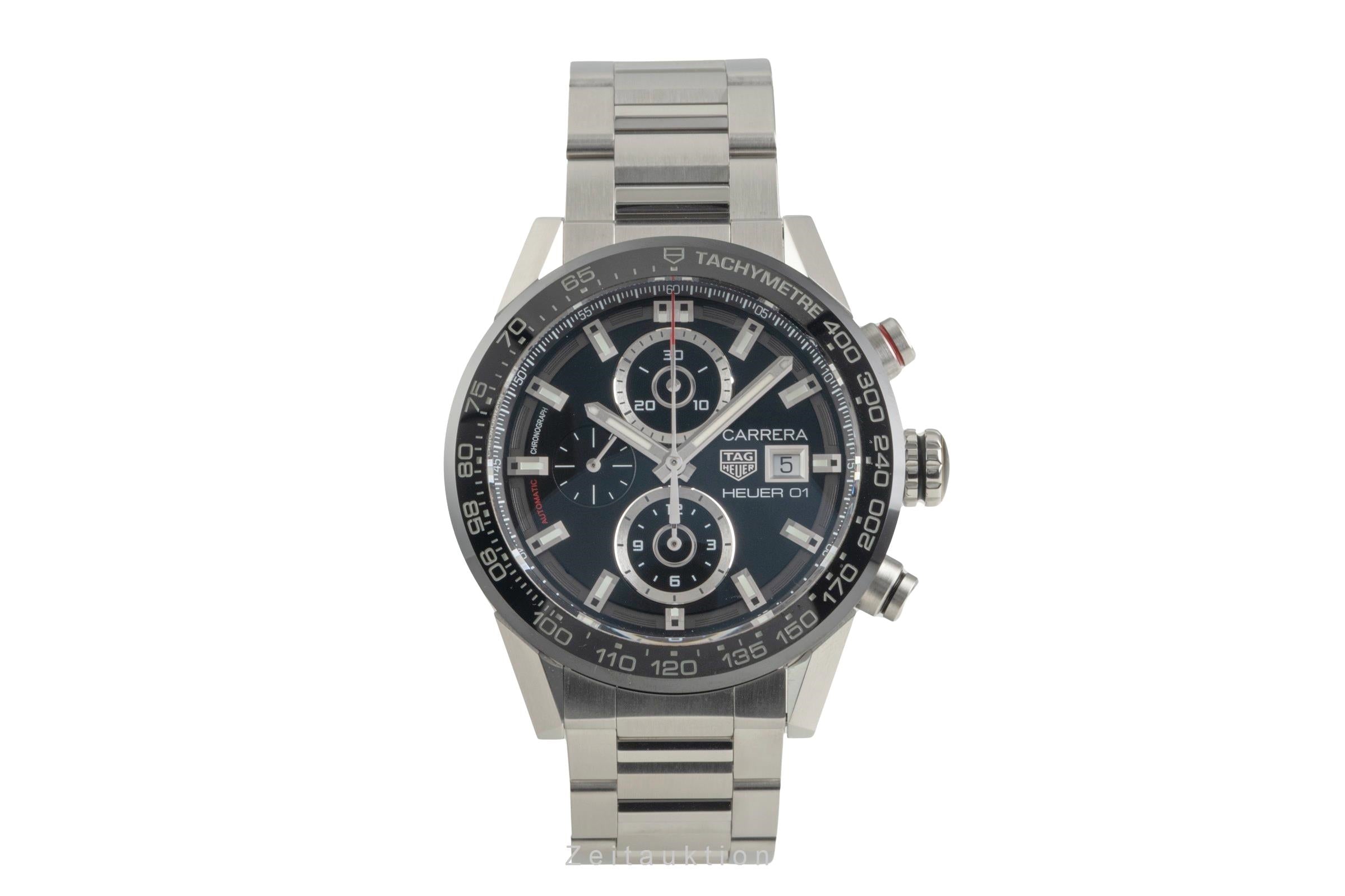 Tag Heuer Carrera Chronograph Stahl Automatik Herrenuhr CAR201Z.BA0714 B&P 2023 [2602859]
