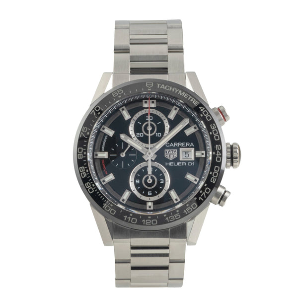 Tag Heuer Carrera Chronograph Stahl Automatik Herrenuhr CAR201Z.BA0714 B&P 2023 [2602859]