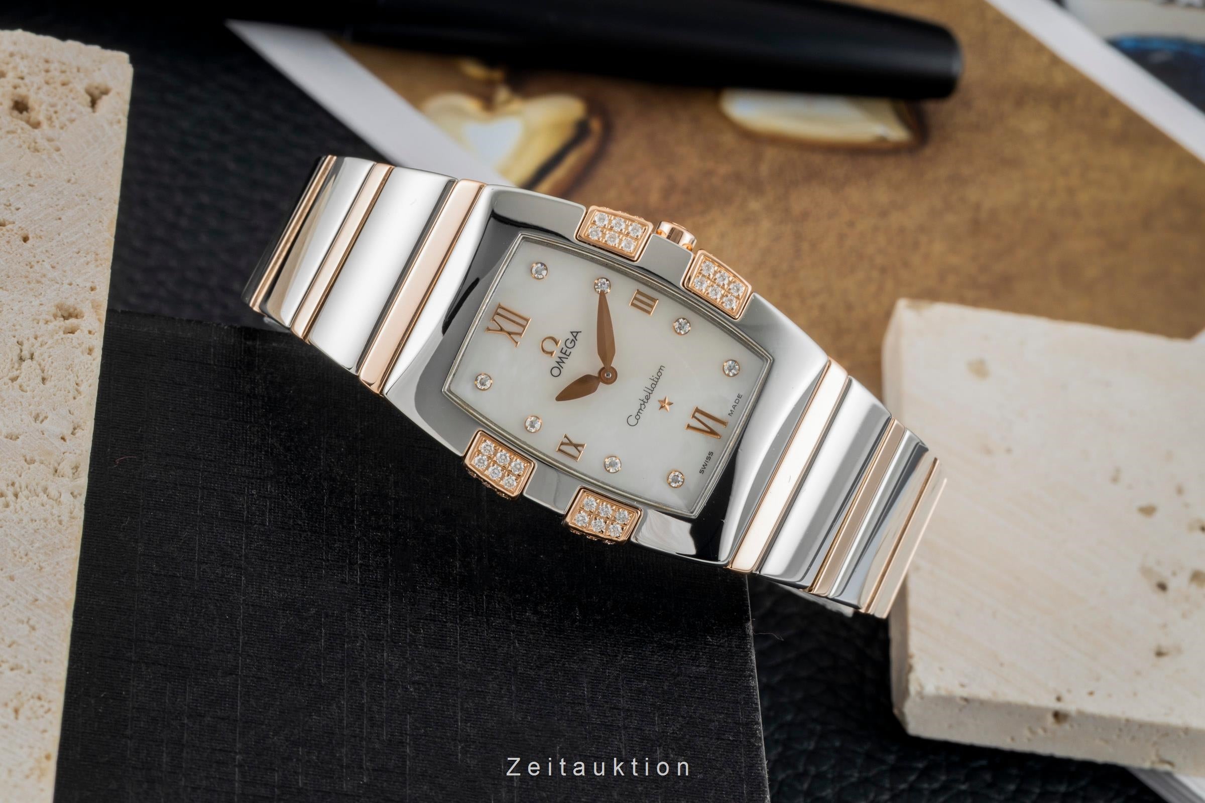 Omega Constellation acciaio / oro quarzo orologio da donna 1286.75.00  [2602881]