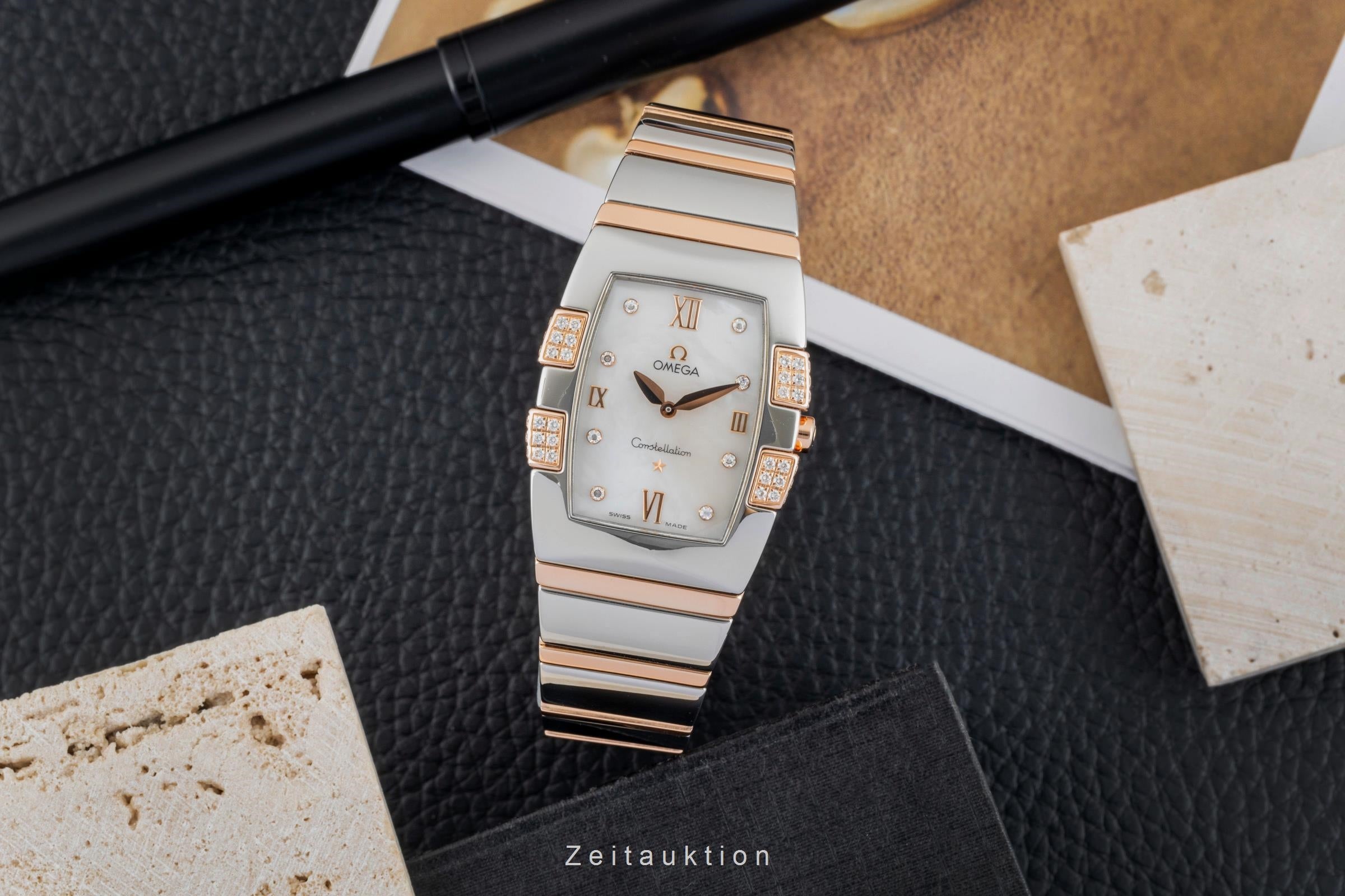 Omega Constellation acciaio / oro quarzo orologio da donna 1286.75.00  [2602881]