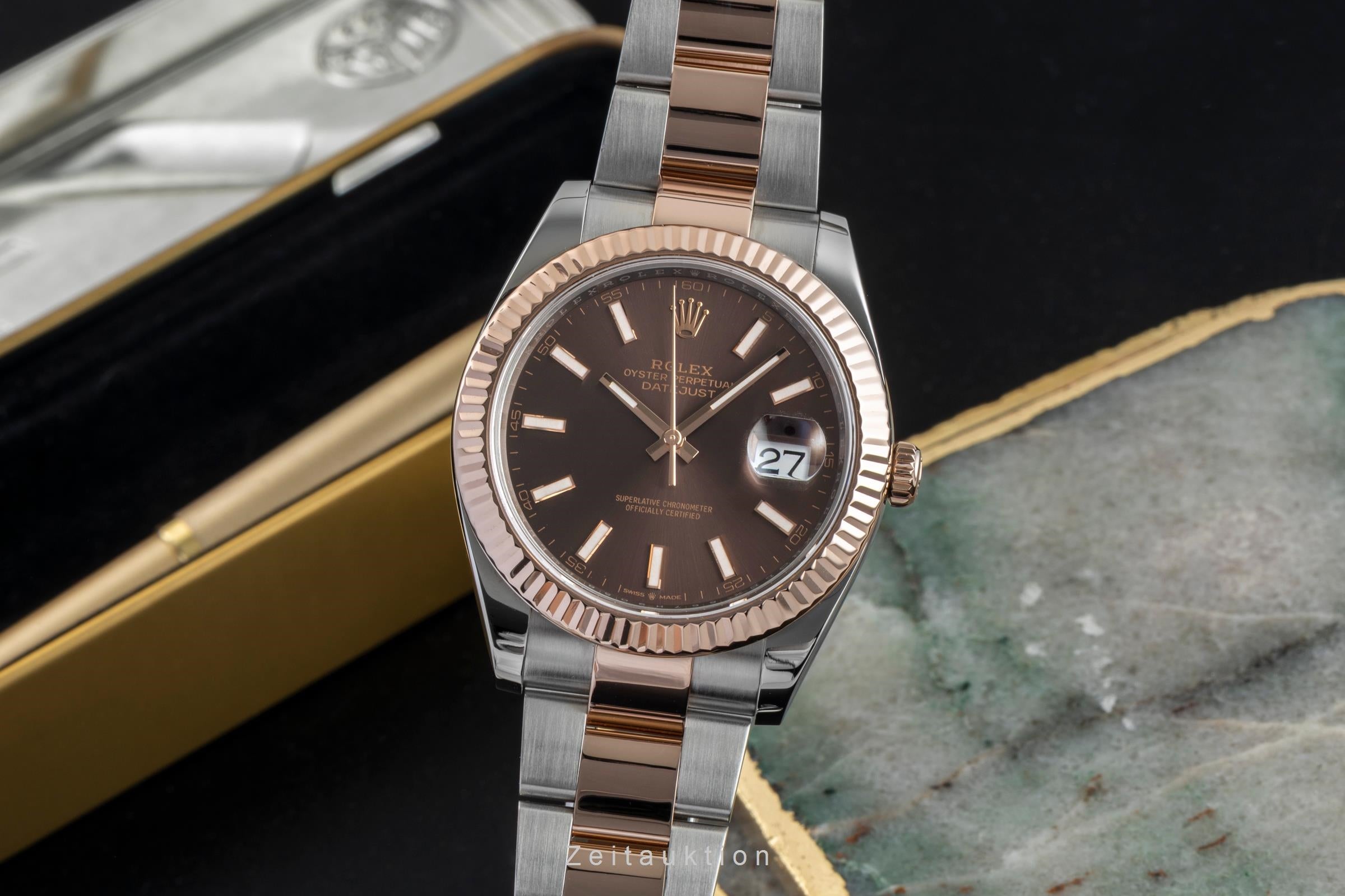 Rolex Datejust 41 Brown Dial Stahl / Roségold Ref. 126331 Box & Papiere 2019 [2602898]